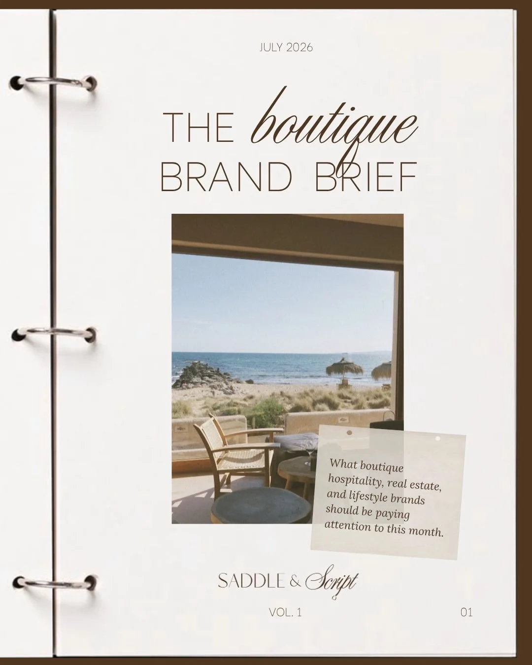 Not every trend deserves your attention.

Introducing The Boutique Brand Brief, a new monthly editorial from Saddle &amp; Script Studio exploring the ideas, shifts, and strategies shaping boutique hospitality, real estate, and lifestyle brands.

For 