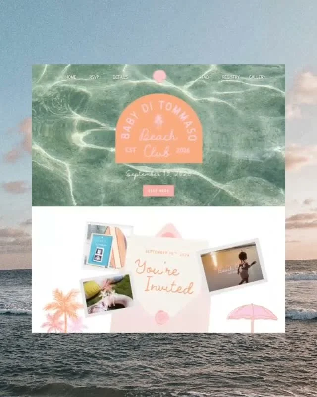 If the event is branded, the website should be too.

For the Baby Di Tommaso Beach Club, we carried the event branding beyond the invitation and into a custom website designed to make the entire guest experience feel cohesive from the start.

RSVPs, 