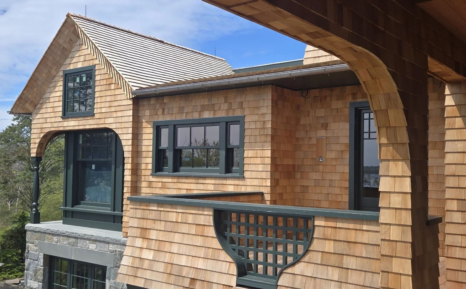 Wood siding by Slate & Copper Services, Portsmouth, RI.