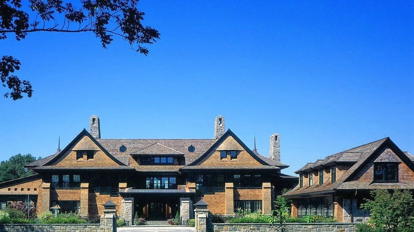 Wood roofing and siding, and copper gutters on historic home in Newport, Rhode Island by Slate & Copper Services, Portsmouth, RI, and Easton, Connecticut
