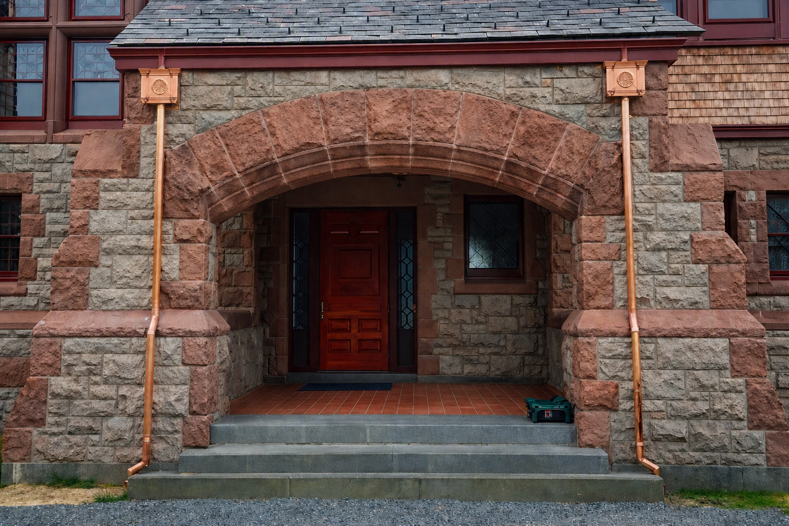 Honeysuckle Lodge, historic restoration by Slate & Copper Services, Portsmouth, Rhode Island and Easton, Connecticut