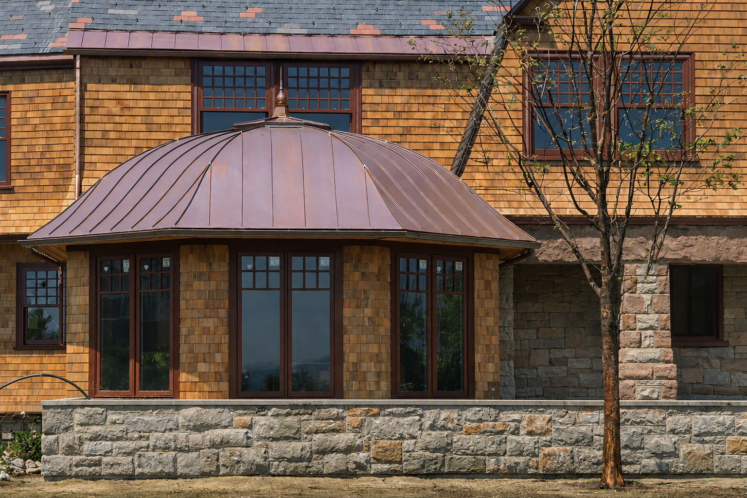 Honeysuckle Lodge, historic restoration by Slate & Copper Services, Portsmouth, Rhode Island and Easton, Connecticut