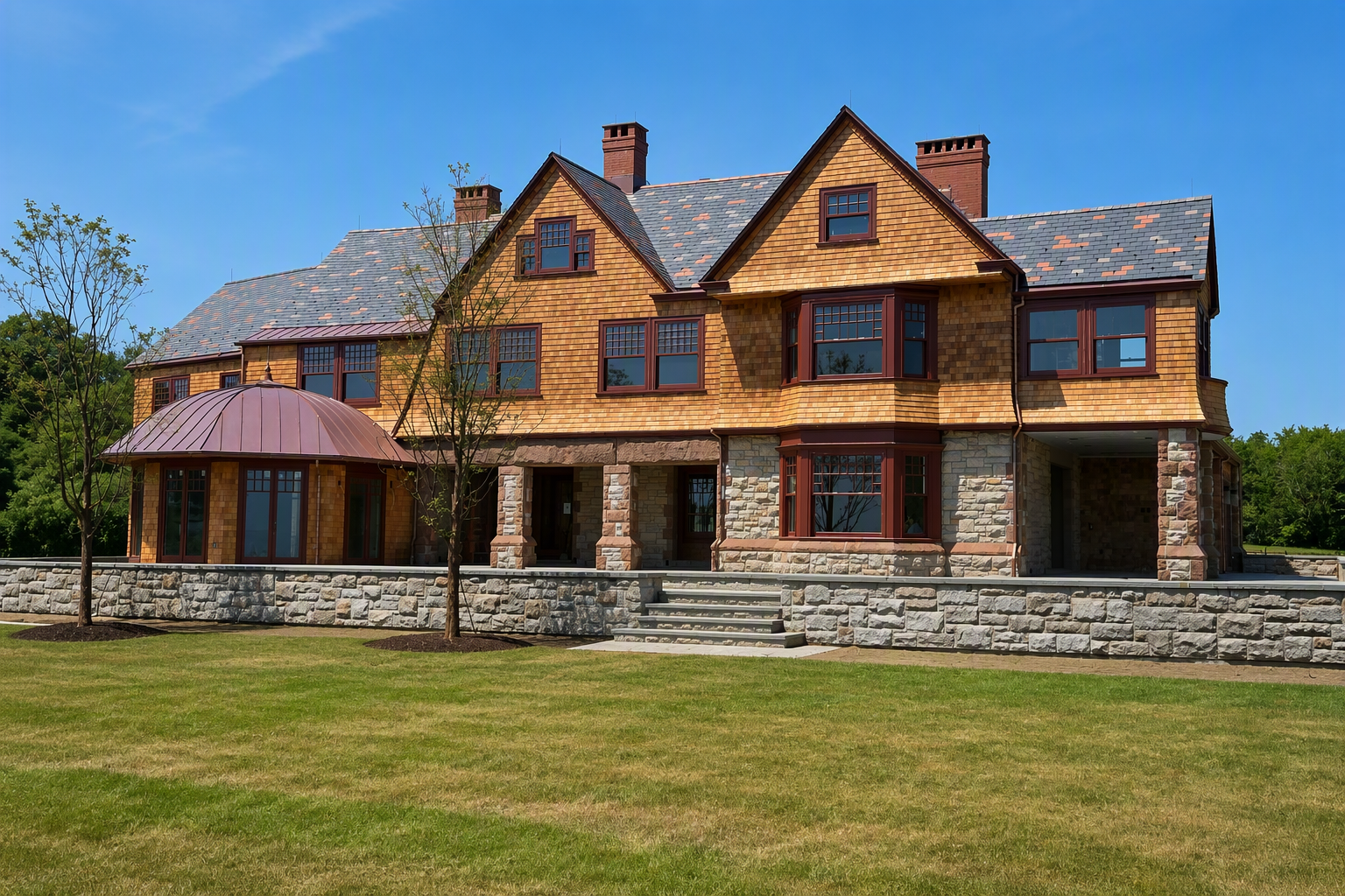 Honeysuckle Lodge, historic restoration by Slate & Copper Services, Portsmouth, Rhode Island and Easton, Connecticut