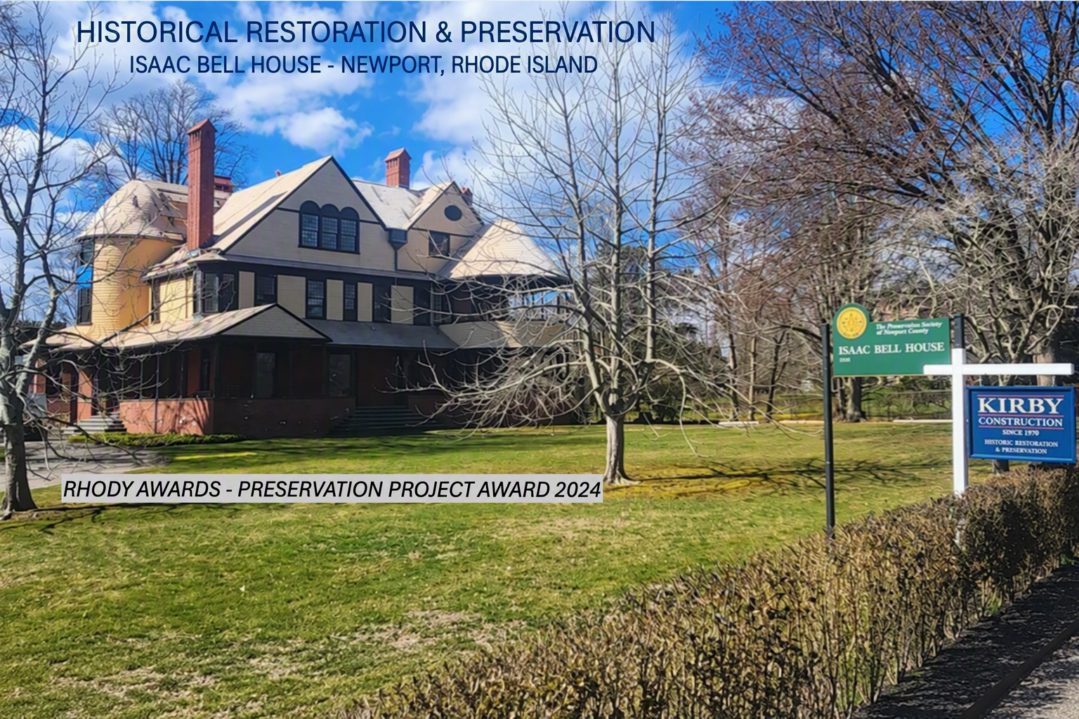 Historic wood roof and siding and copper gutter restoration on Isaac Bell House in Newport, RI by Slate & Copper Services in Portsmouth, Rhode Island and Easton, Connecticut. Winner of 2024 Rhody Award - Preservation Project award.
