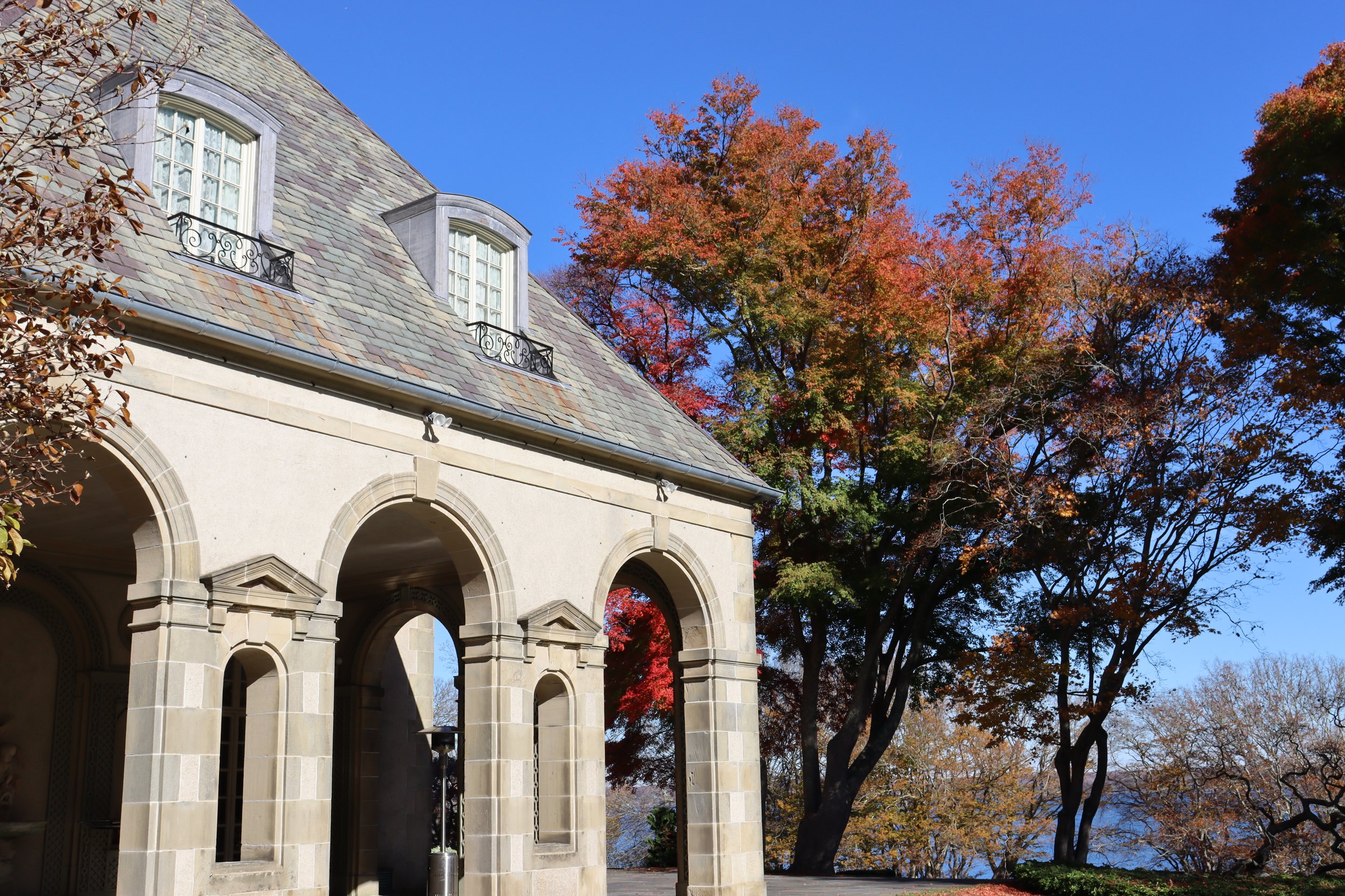 Historic restoration/preservation with slate roofing on Glen Manor in Portsmouth, RI, by Slate and Copper Services