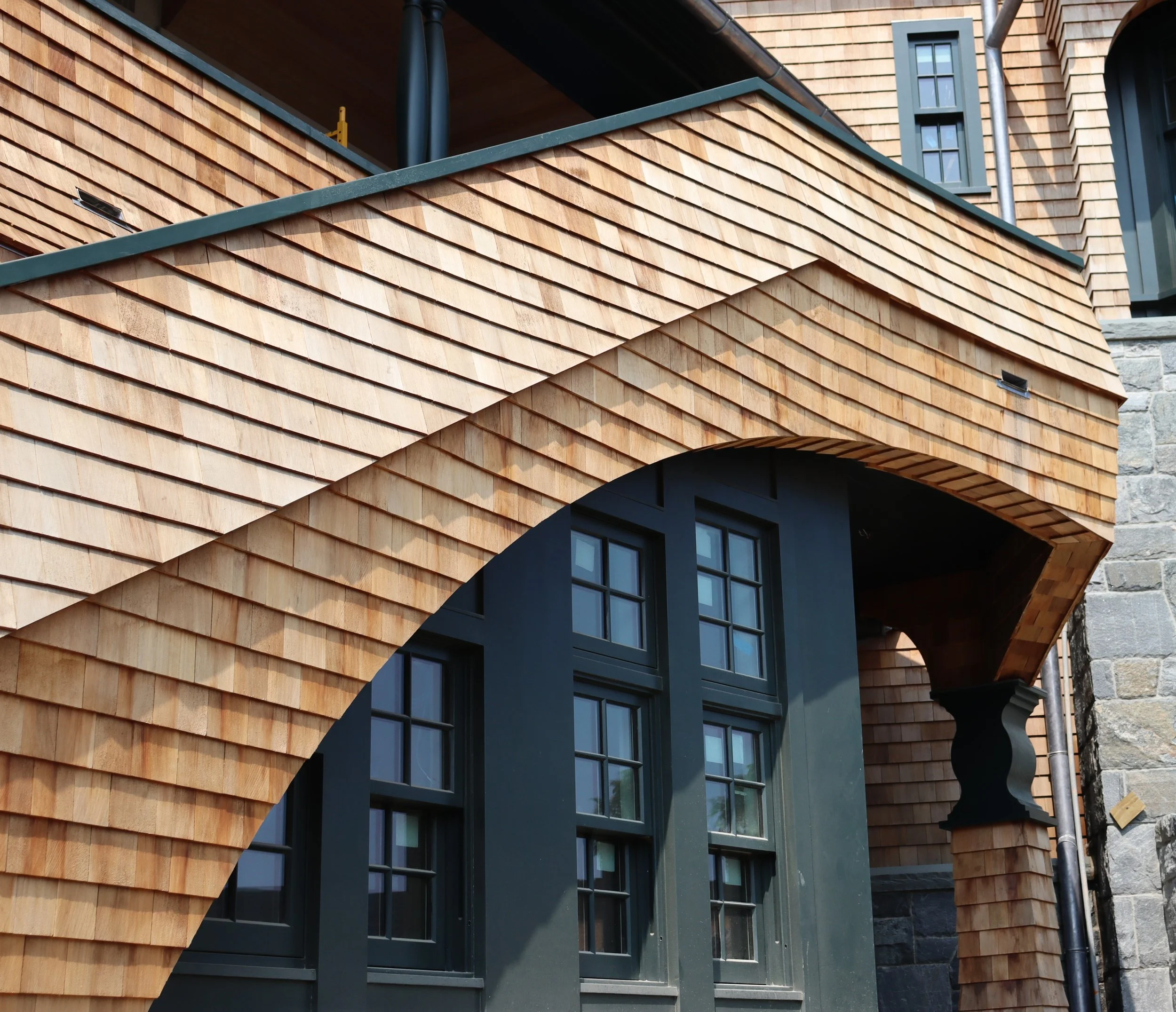 Wood siding by Slate & Copper Services, Portsmouth, RI.