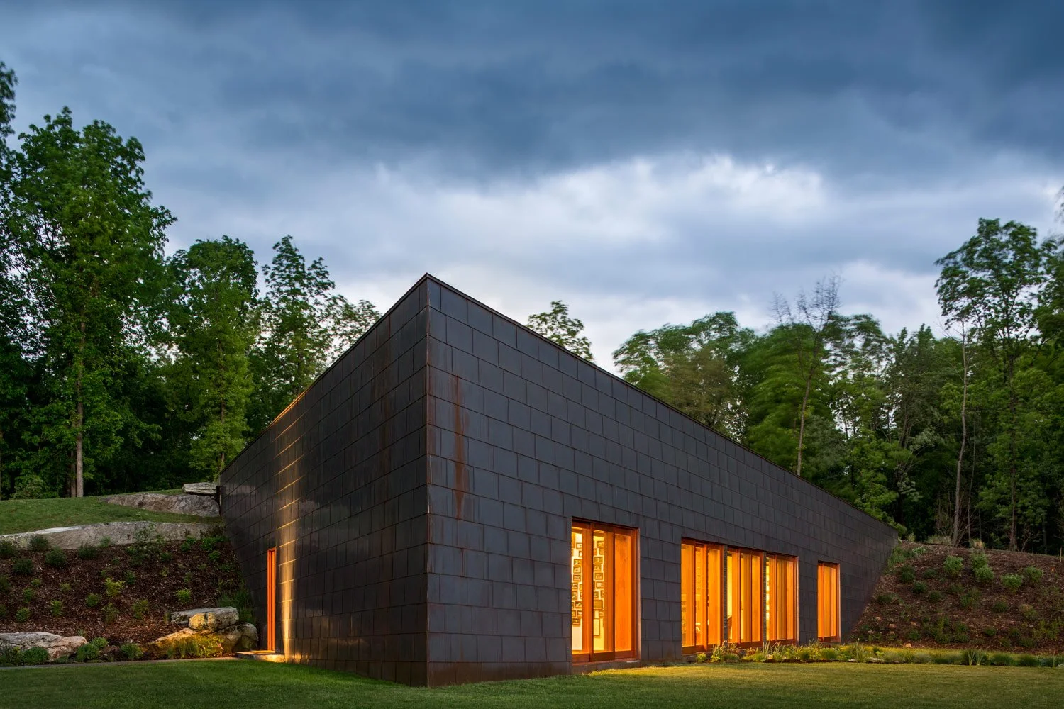 Metal Wall Cladding on a home by Slate & Copper Services, Portsmouth, Rhode Island, and Easton, Connecticut