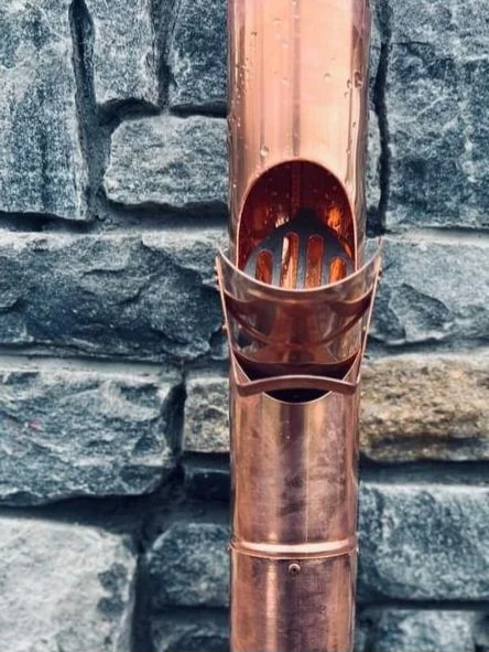 Copper guttering by Slate and Copper Services in Portsmouth, Rhode Island and Easton, Connecticut, serving Fairfield County, Providence, coastal RI, and South Coast, MA.