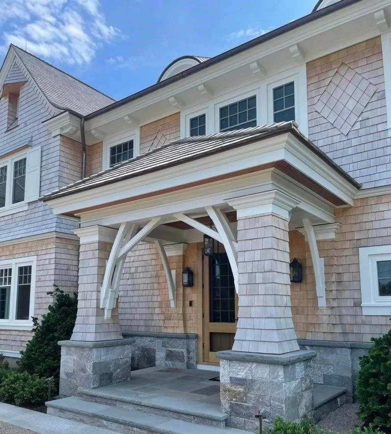 Wood siding in Watch Hill by Slate & Copper Services, Portsmouth, RI.