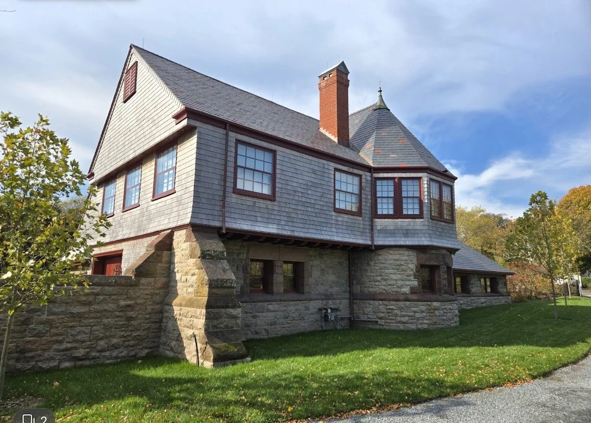 Honeysuckle Lodge Carriage House, historic restoration by Slate & Copper Services, Portsmouth, Rhode Island and Easton, Connecticut