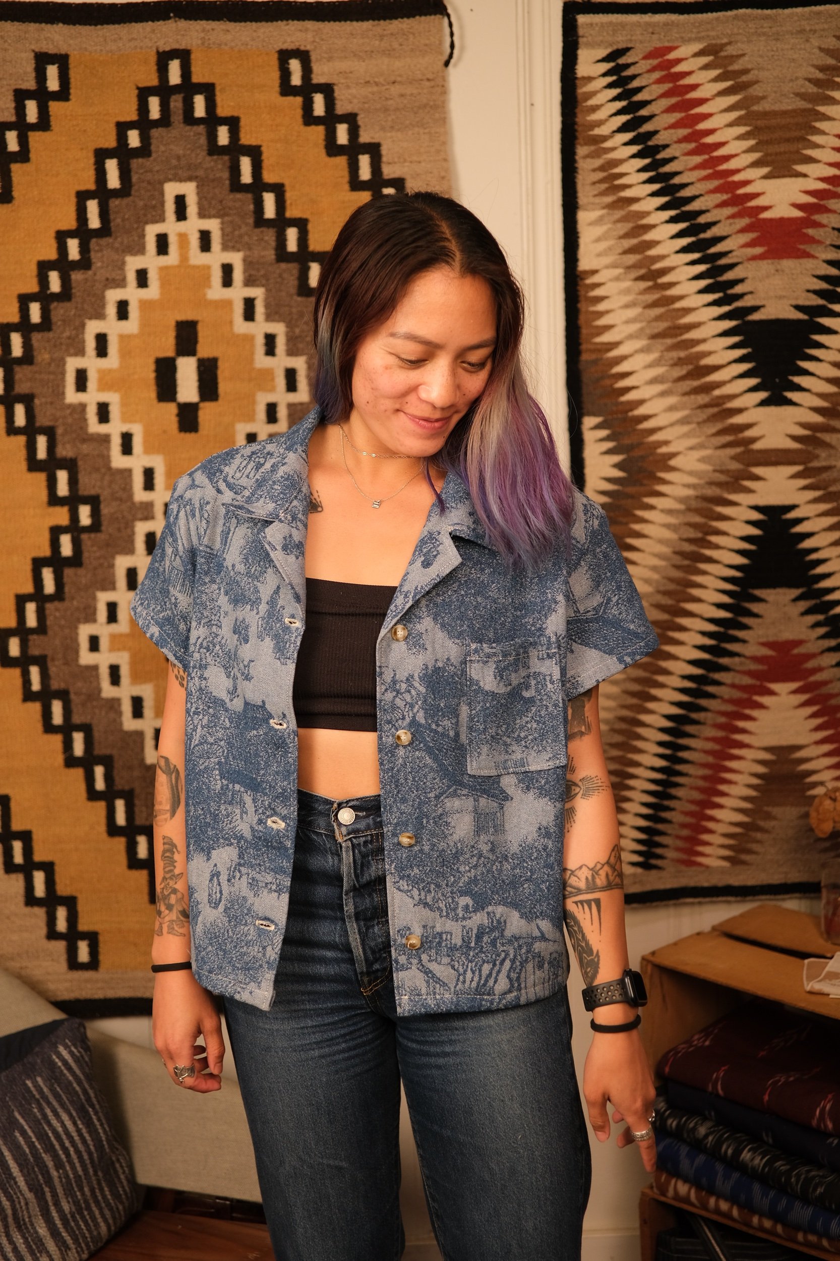 Women’s Beach Shirt - Denim Toile