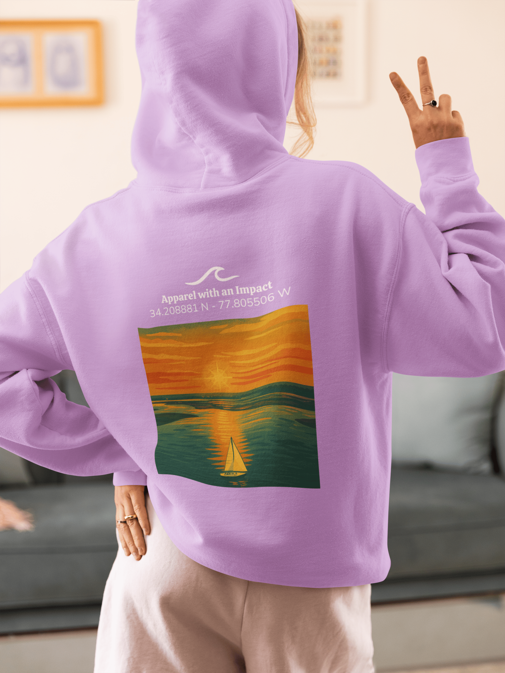Sailboat Sunset Classic Coastal Hoodie