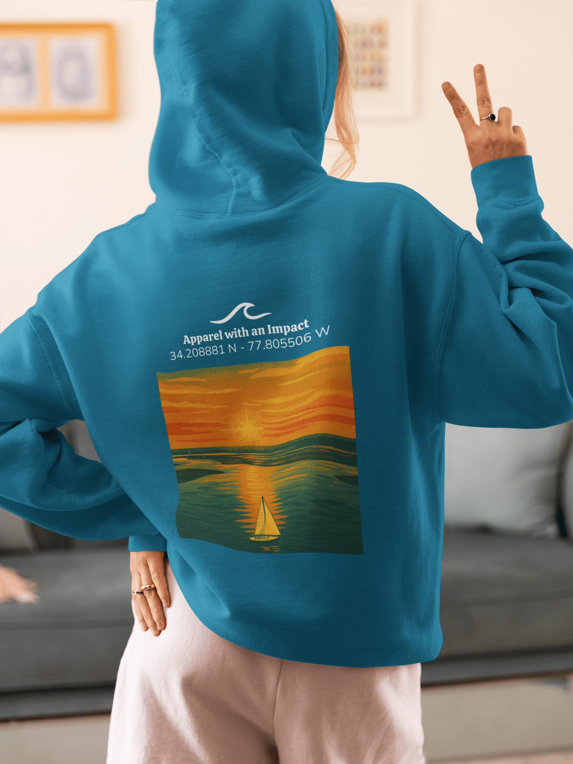 Sailboat Sunset Classic Coastal Hoodie