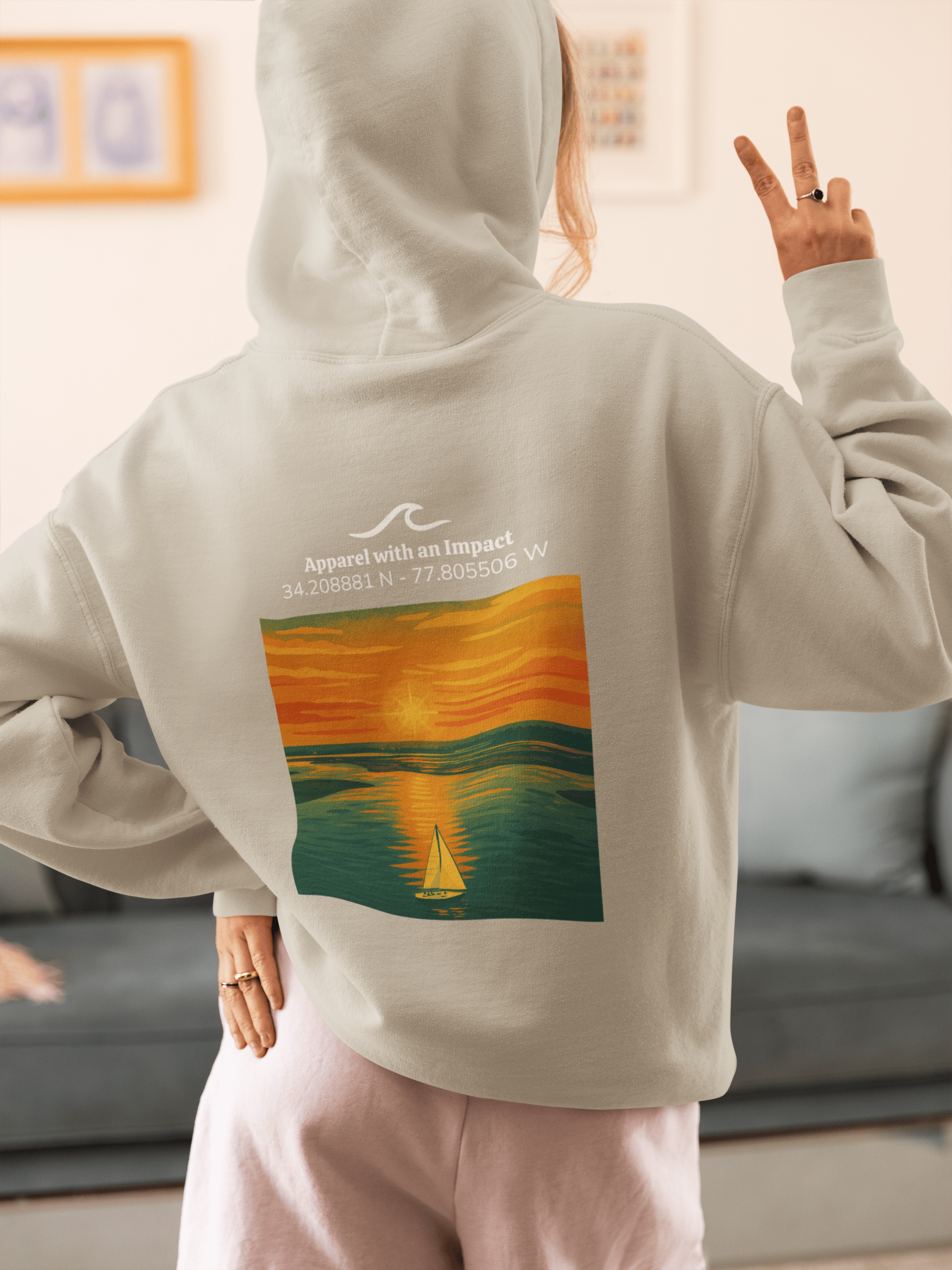 Sailboat Sunset Classic Coastal Hoodie