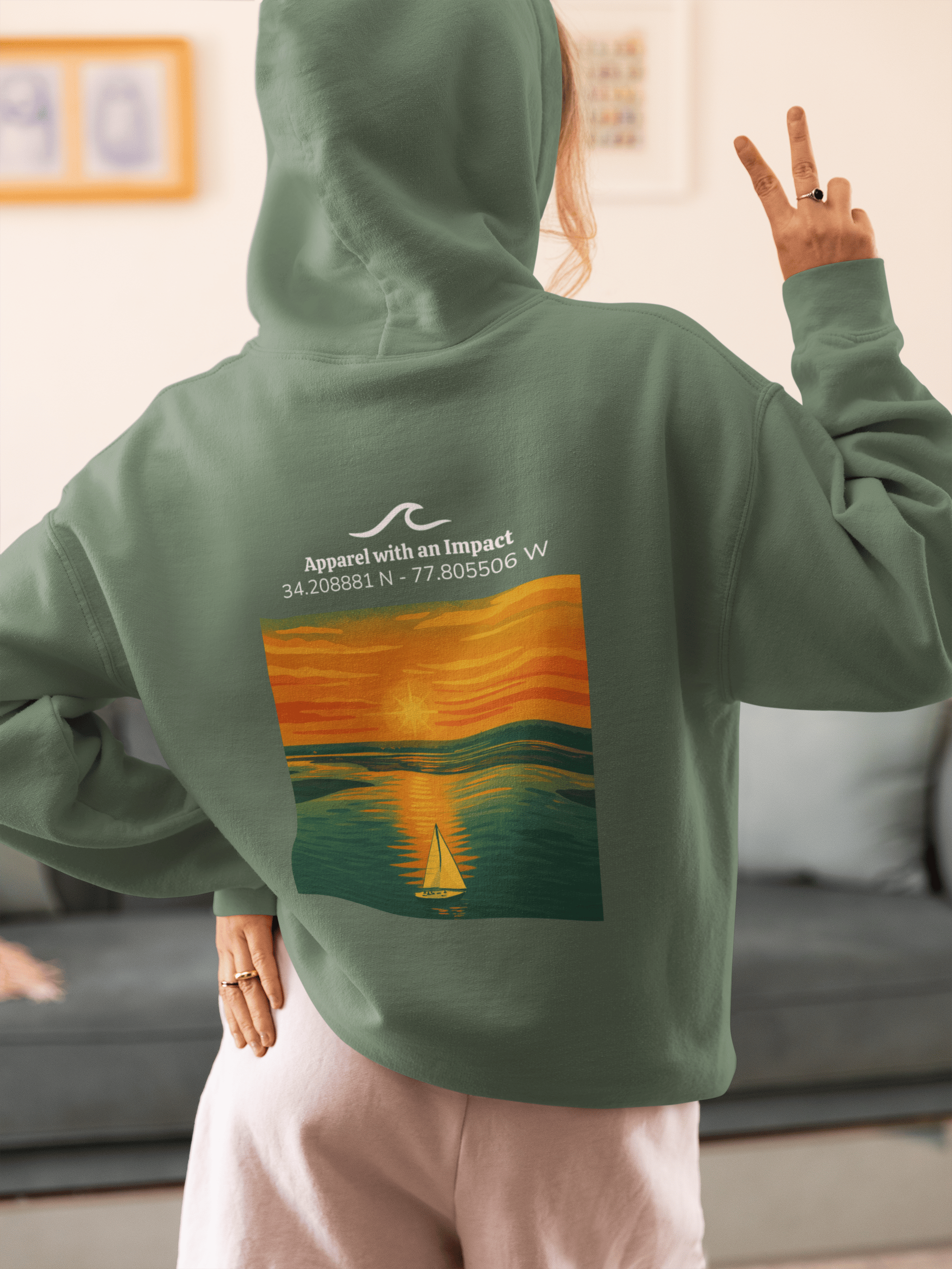 Sailboat Sunset Classic Coastal Hoodie