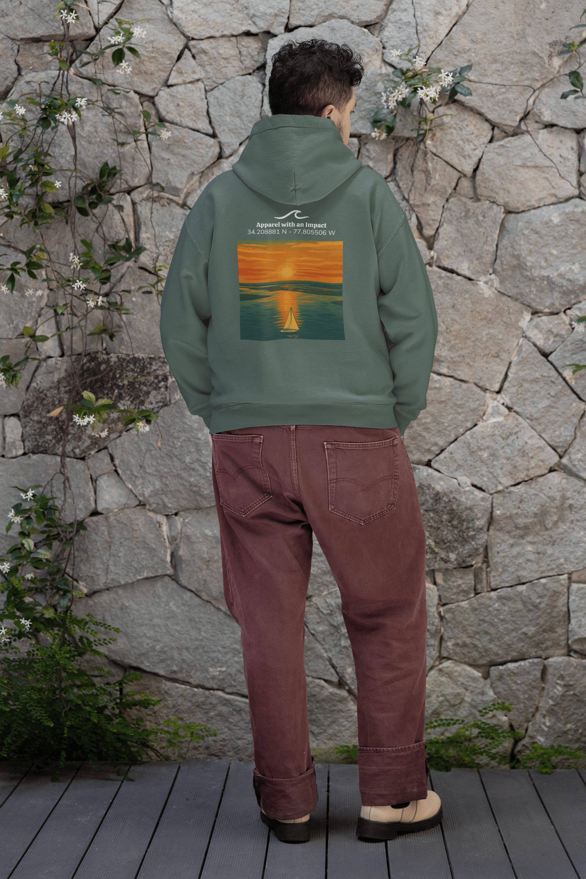 Sailboat Sunset Classic Coastal Hoodie