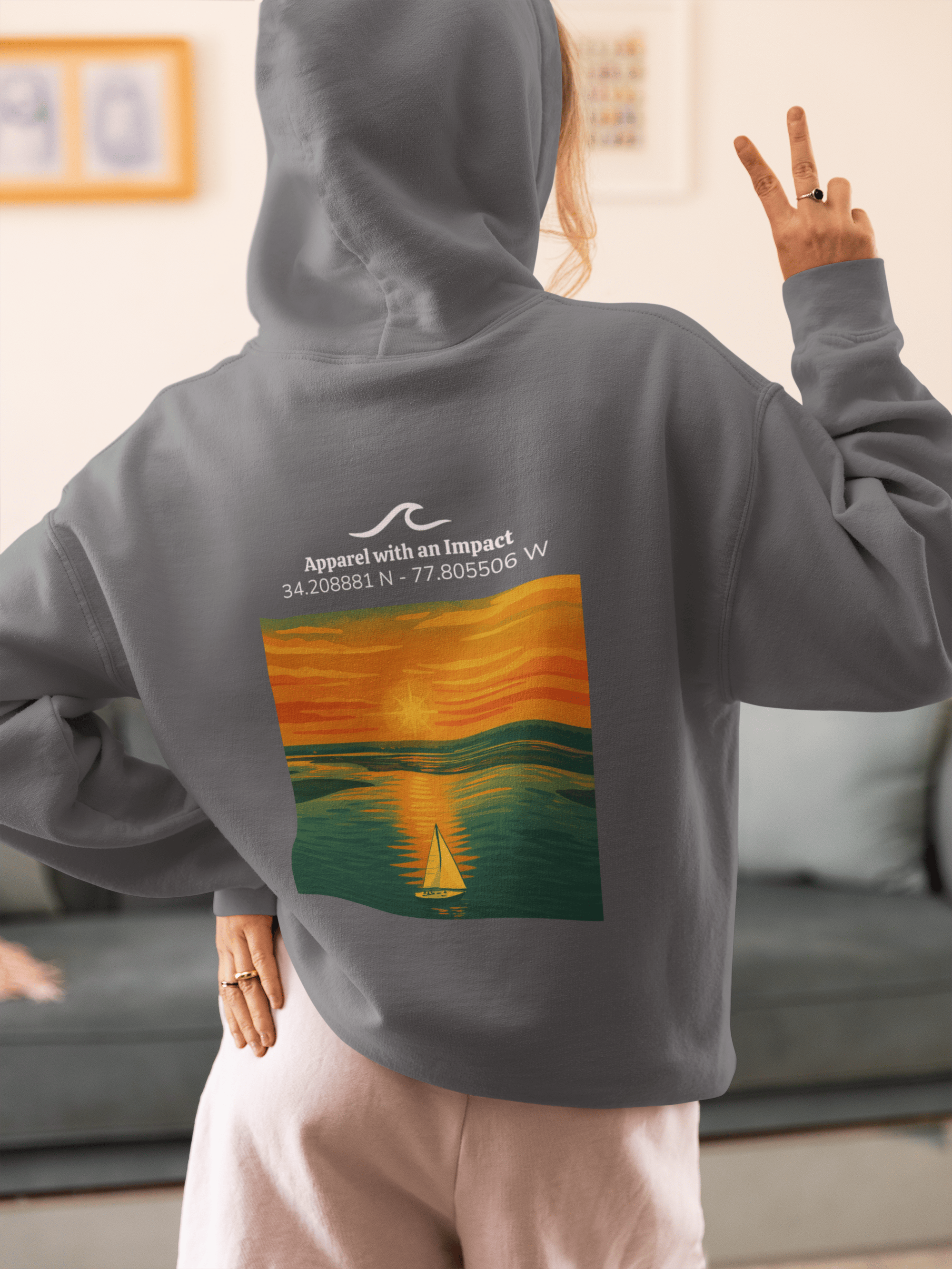 Sailboat Sunset Classic Coastal Hoodie