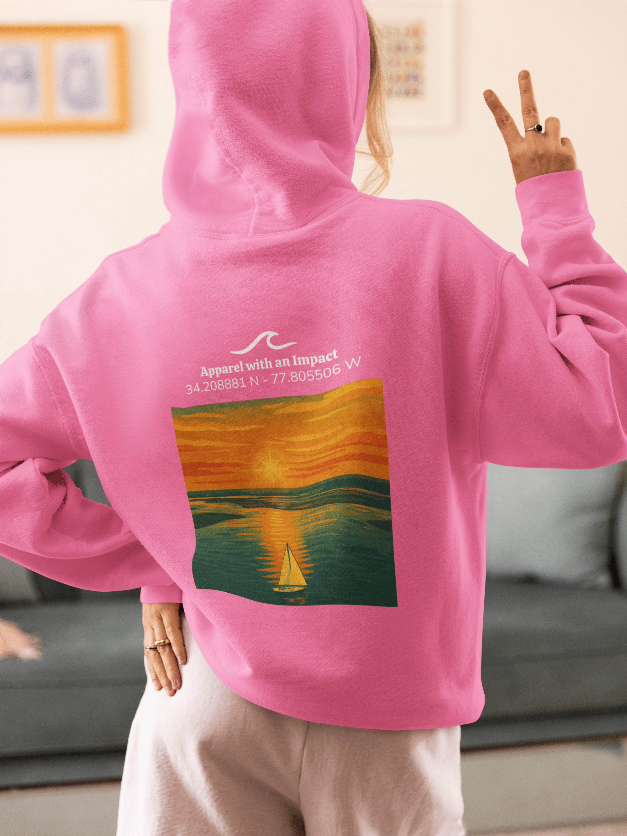 Sailboat Sunset Classic Coastal Hoodie