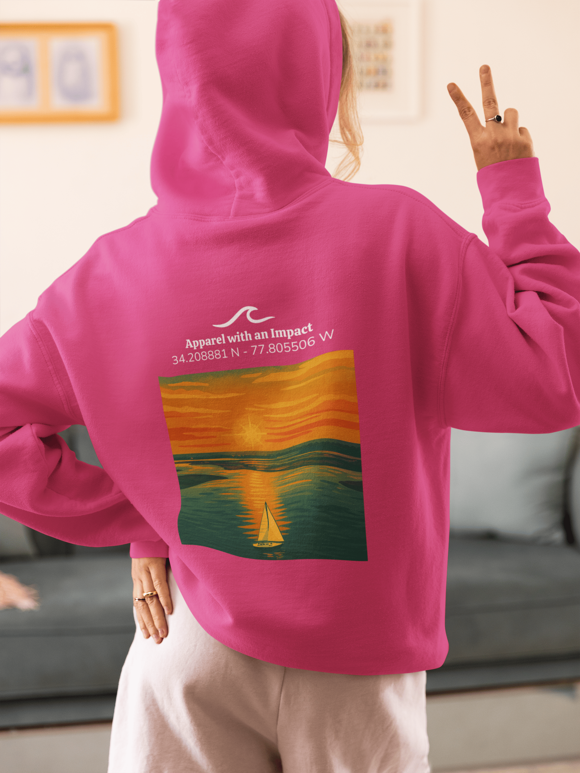 Sailboat Sunset Classic Coastal Hoodie