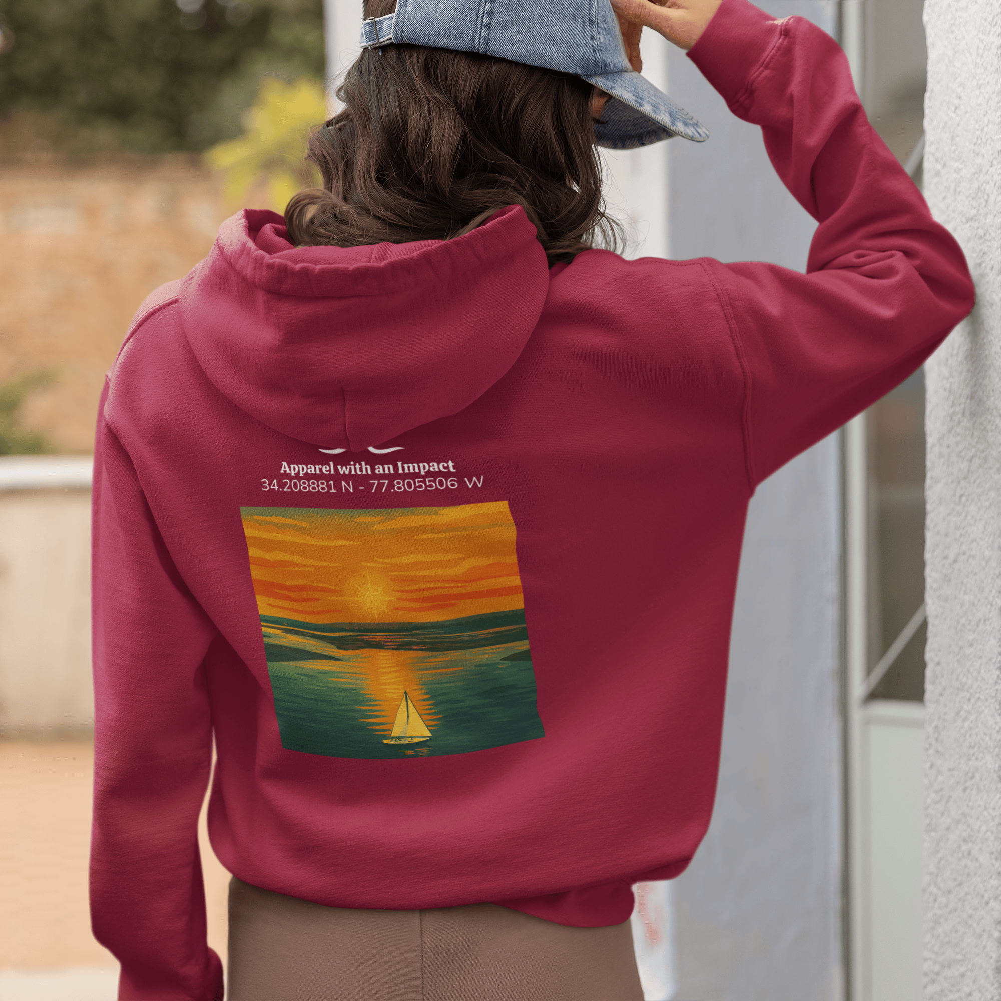 Sailboat Sunset Classic Coastal Hoodie