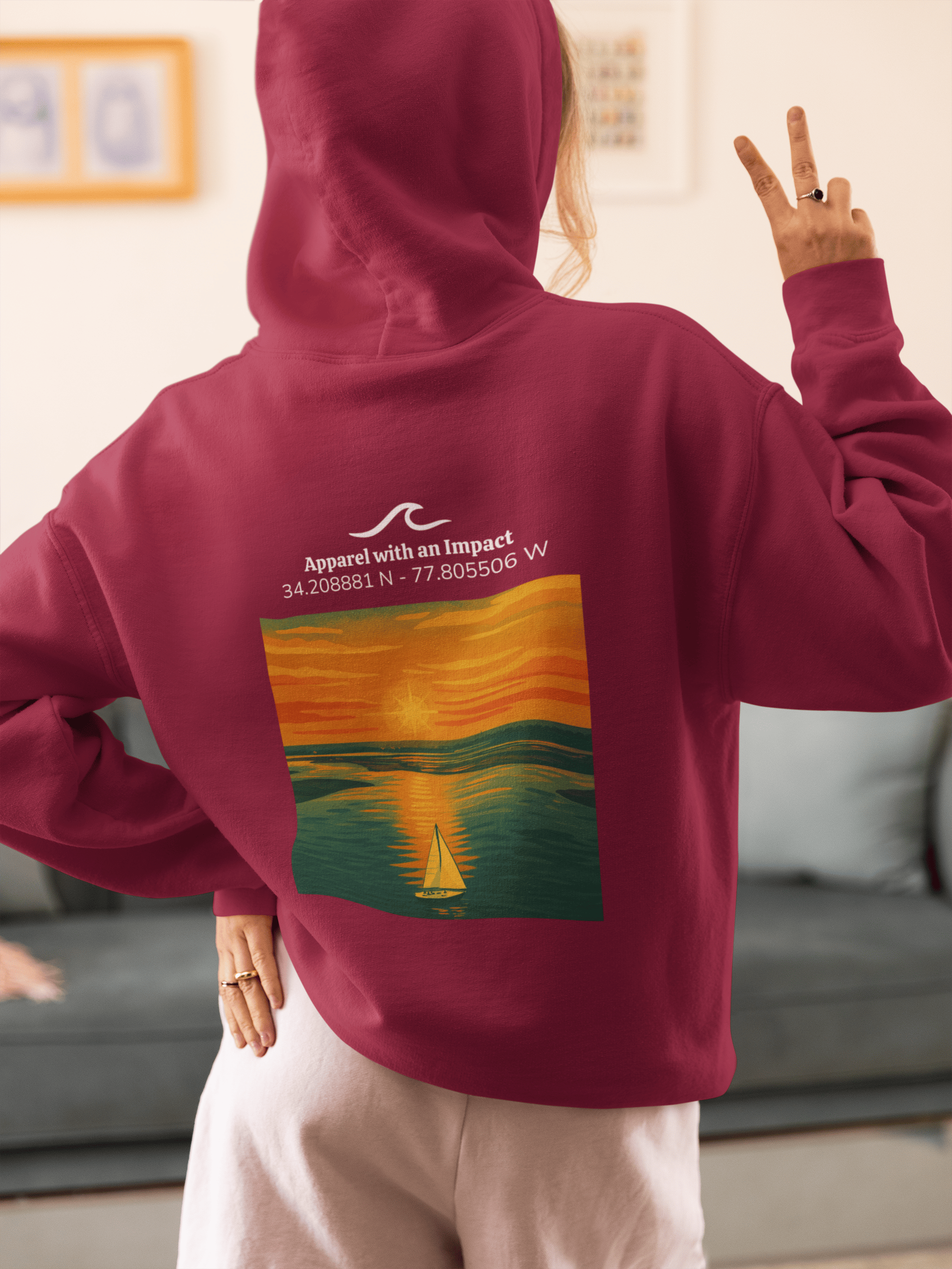 Sailboat Sunset Classic Coastal Hoodie