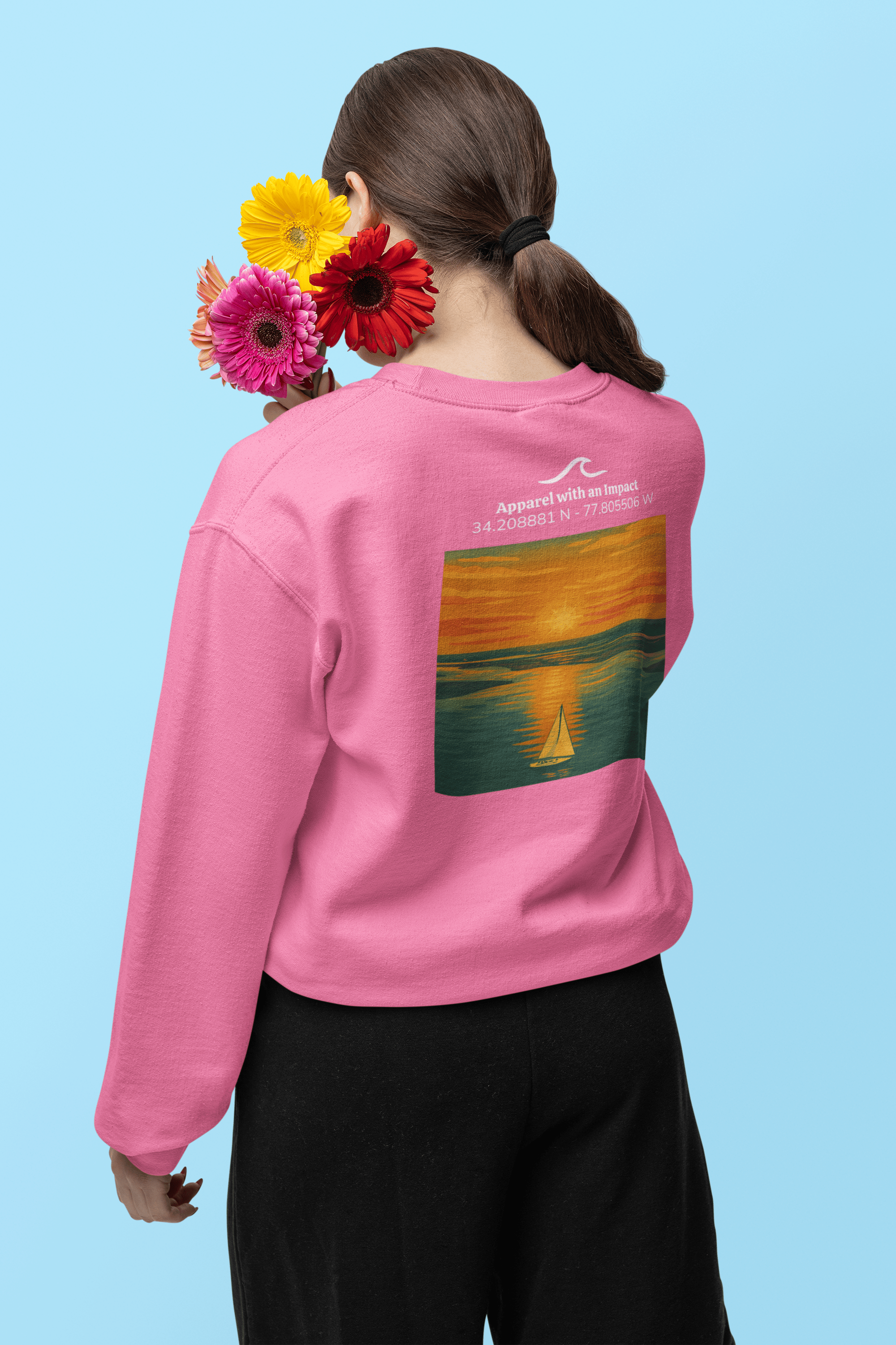 Sailboat Sunset Classic Coastal Crewneck Sweatshirt