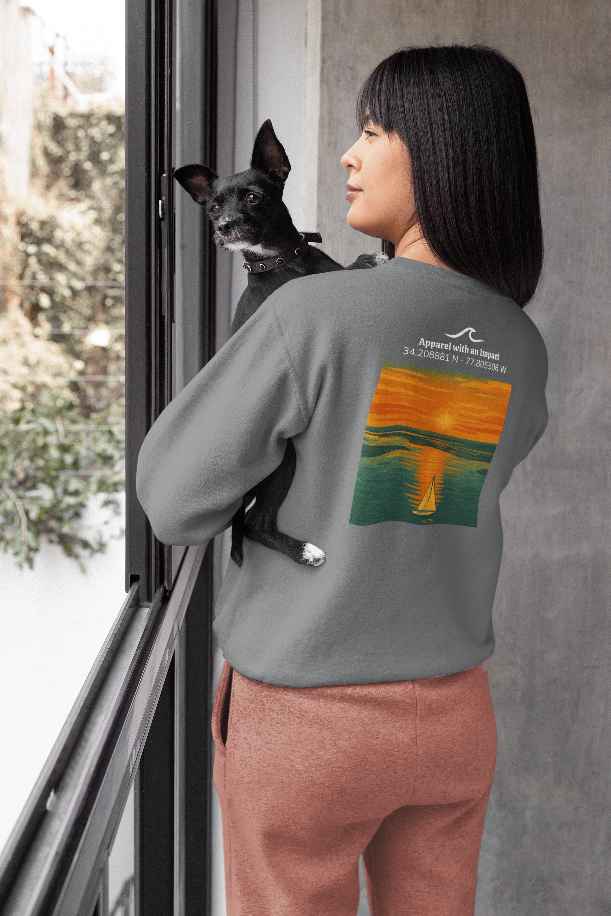 Sailboat Sunset Classic Coastal Crewneck Sweatshirt