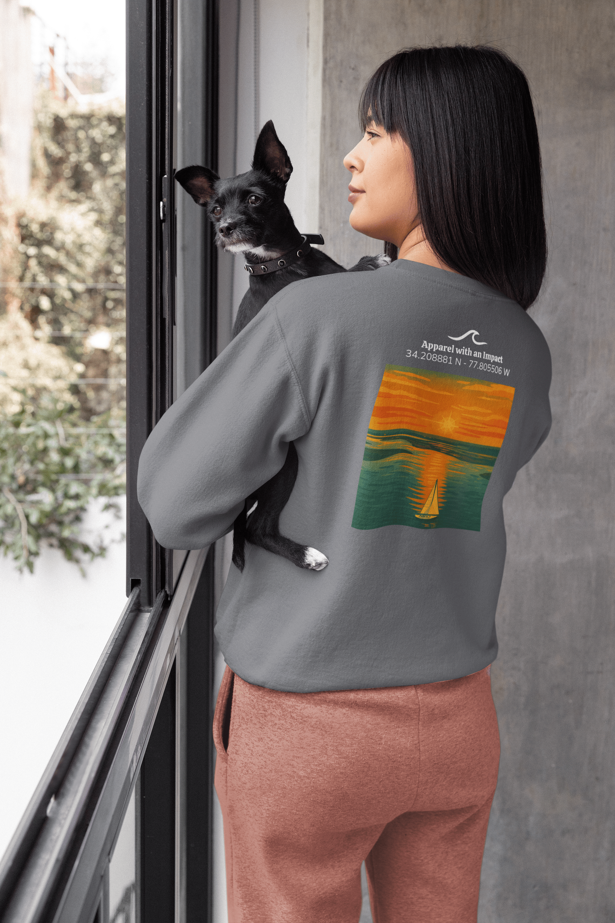 Sailboat Sunset Classic Coastal Crewneck Sweatshirt
