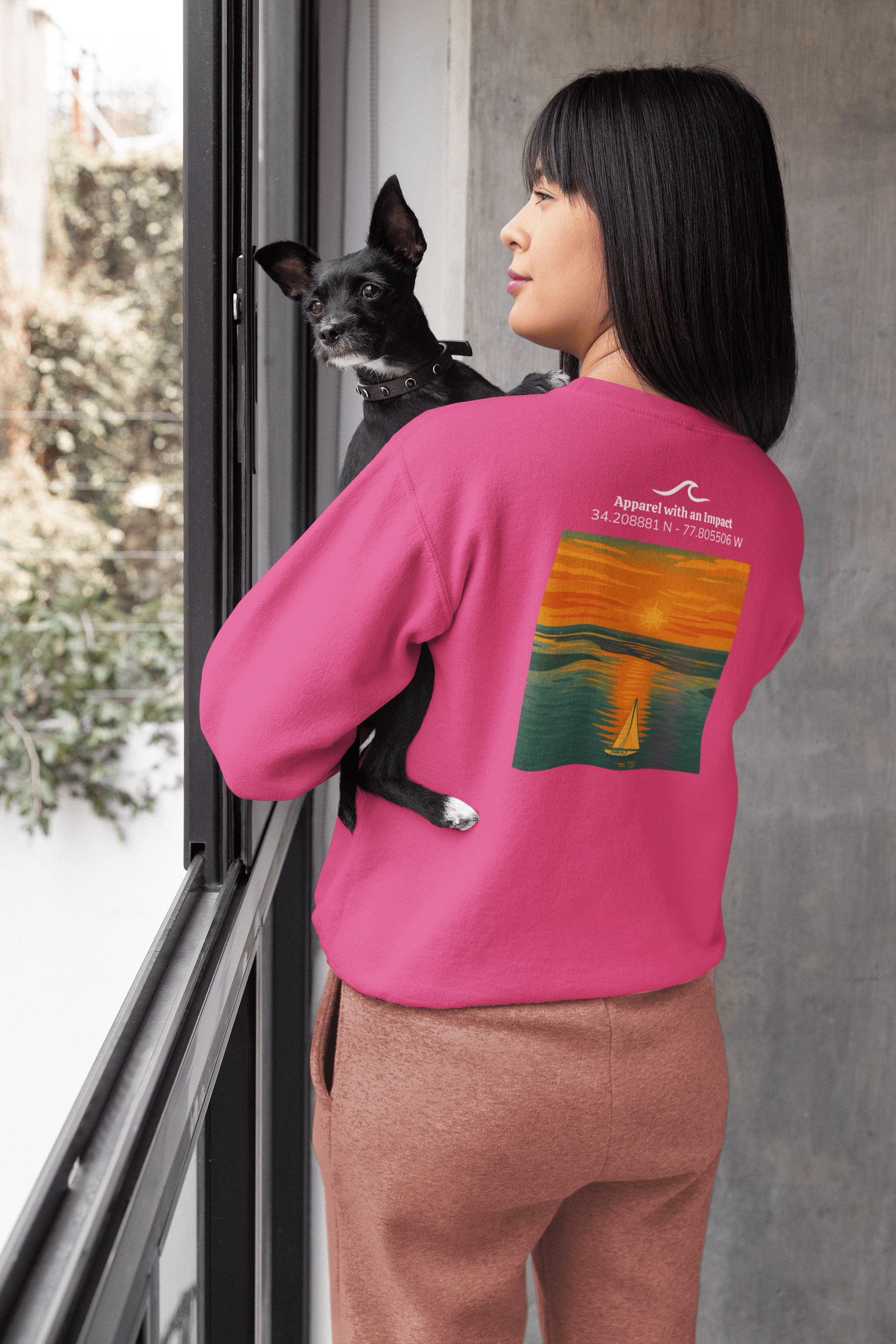 Sailboat Sunset Classic Coastal Crewneck Sweatshirt