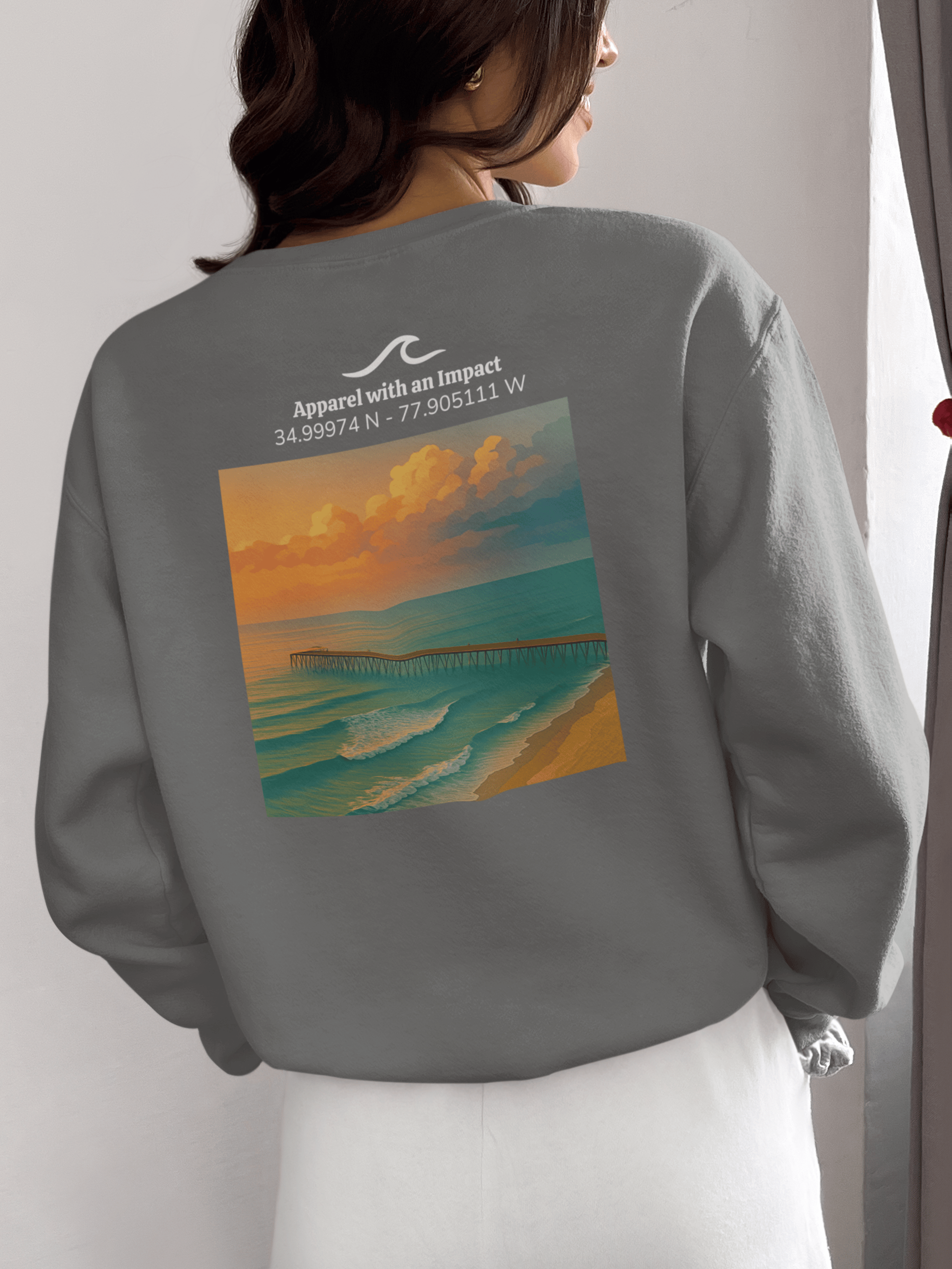 Golden Sunrise Classic Coastal Crewneck Sweatshirt