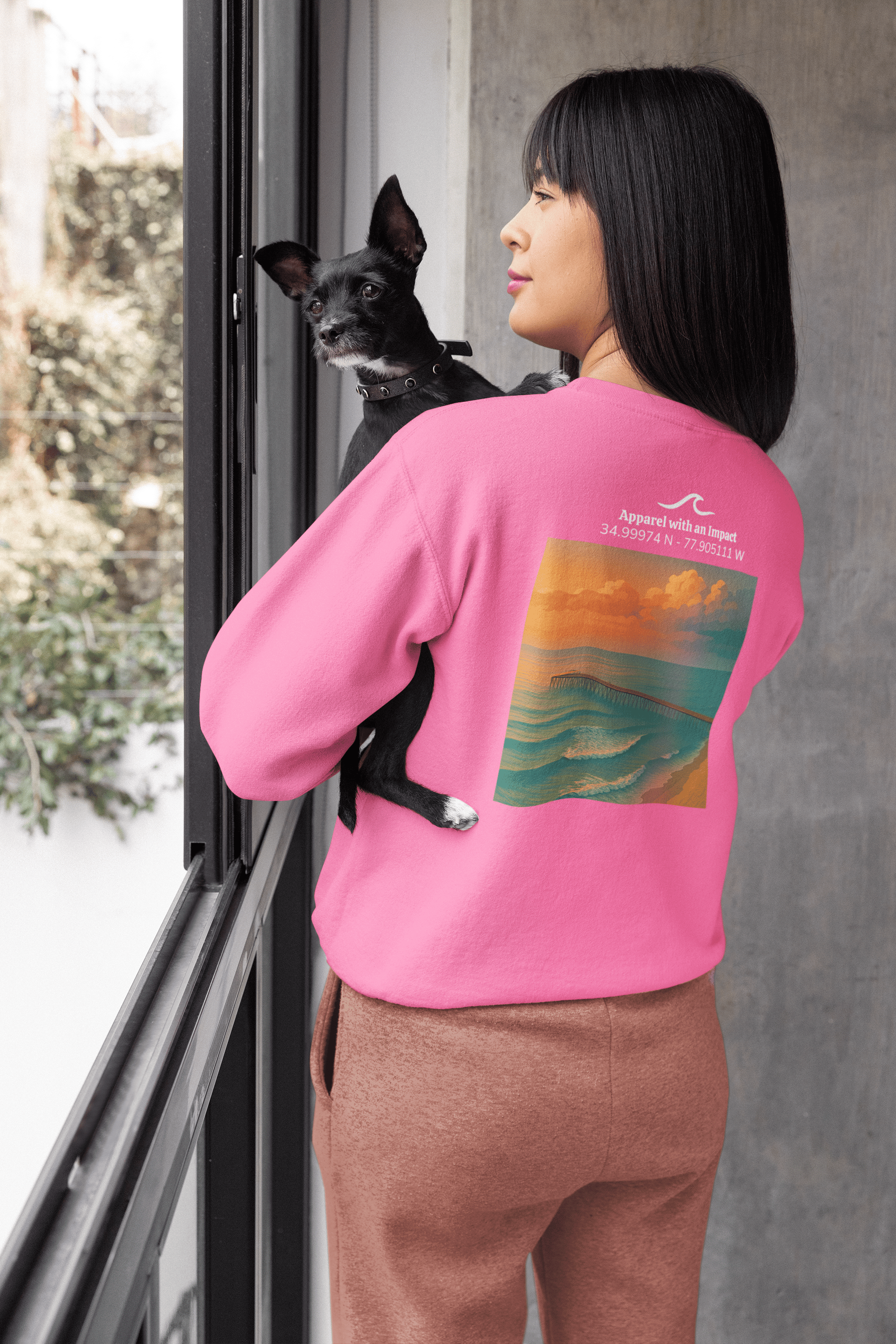 Golden Sunrise Classic Coastal Crewneck Sweatshirt