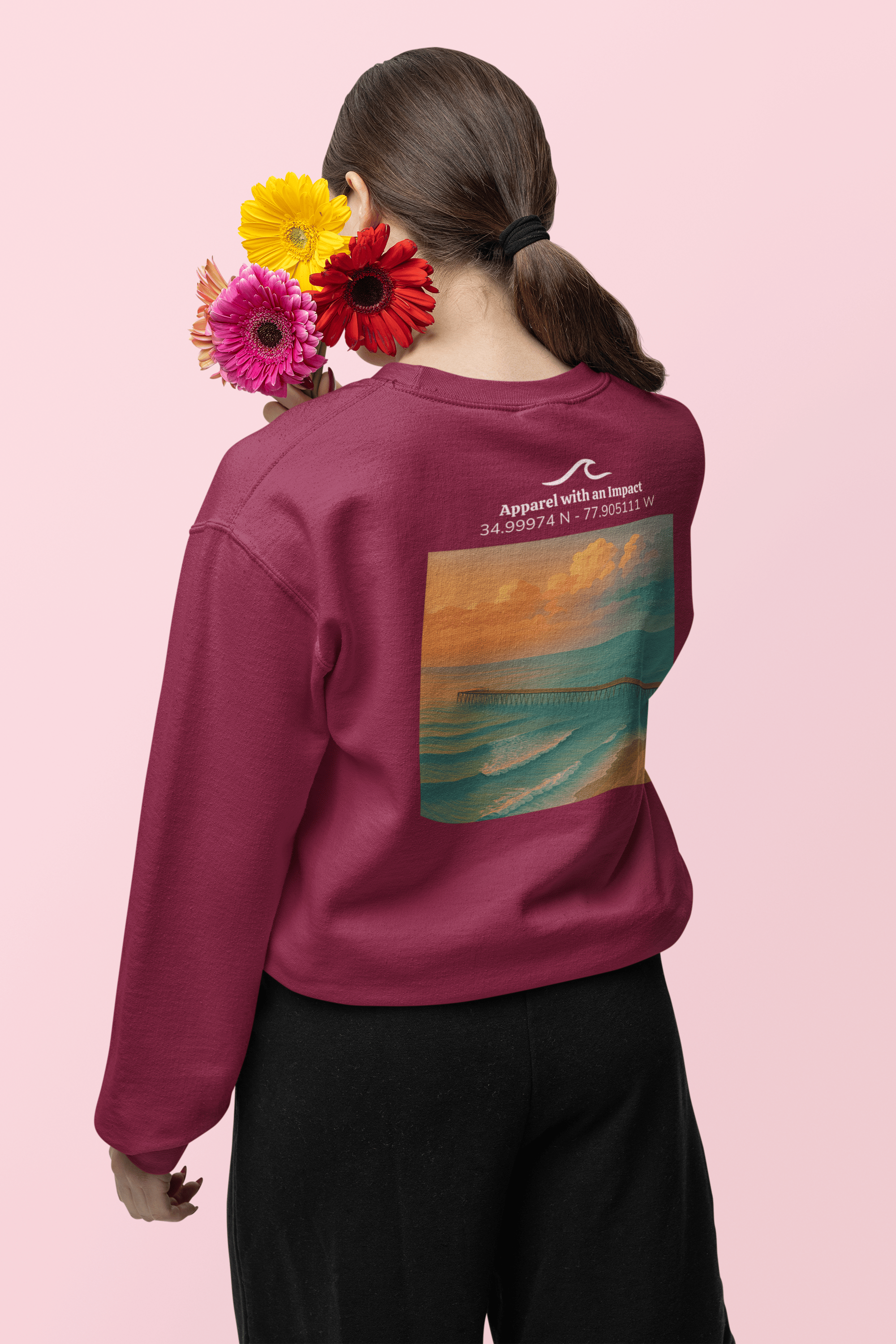 Golden Sunrise Classic Coastal Crewneck Sweatshirt