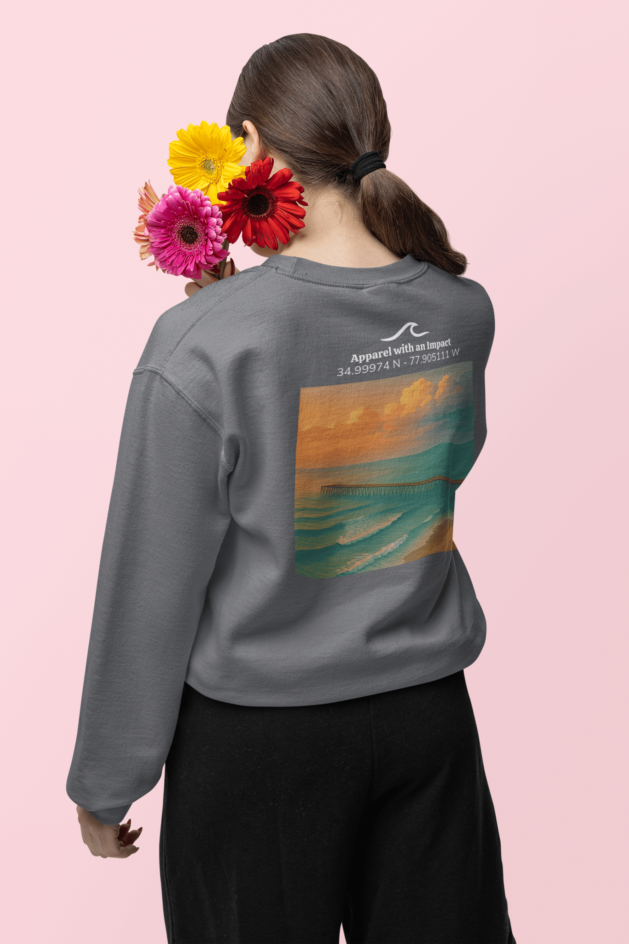 Golden Sunrise Classic Coastal Crewneck Sweatshirt