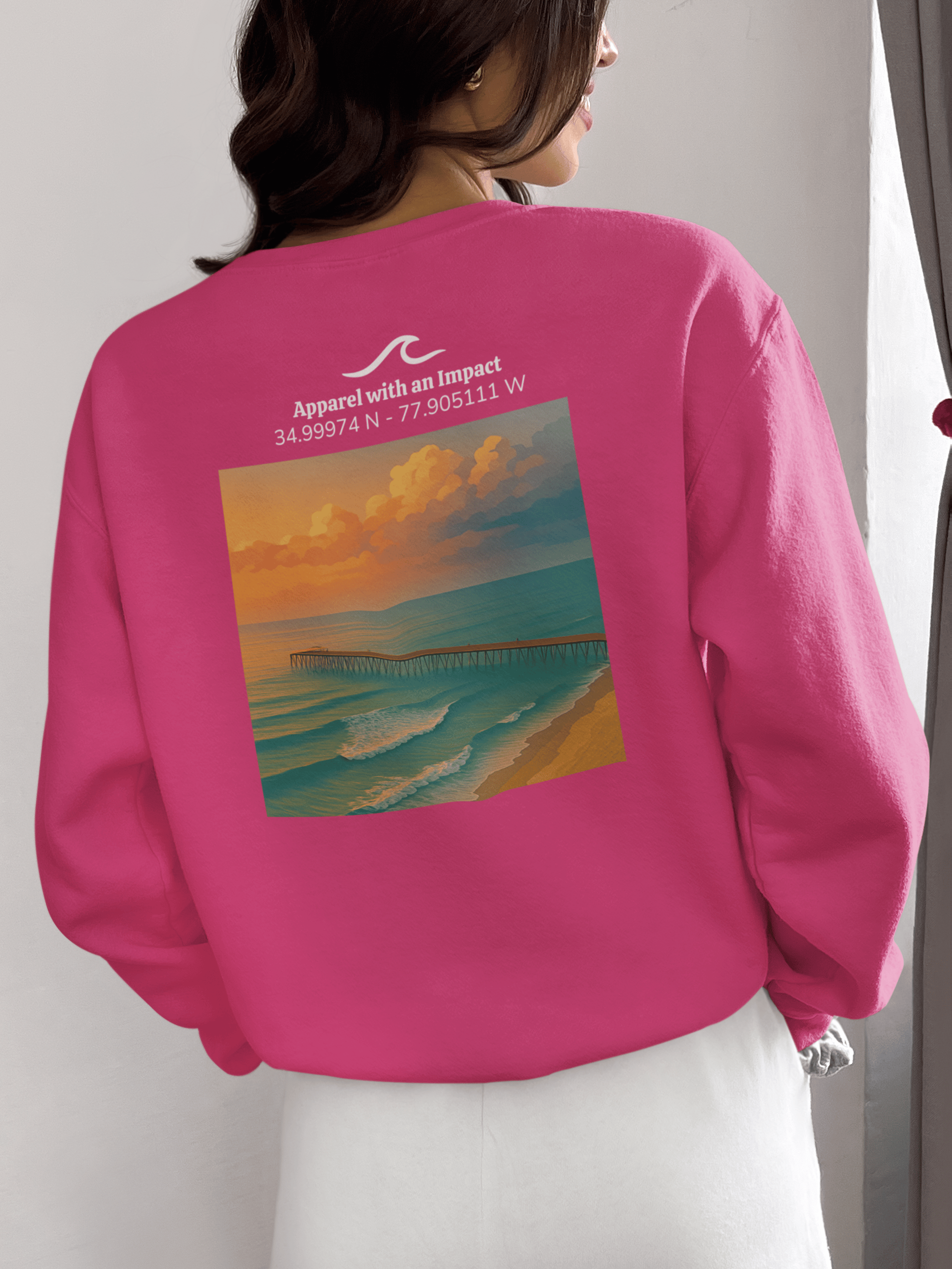 Golden Sunrise Classic Coastal Crewneck Sweatshirt