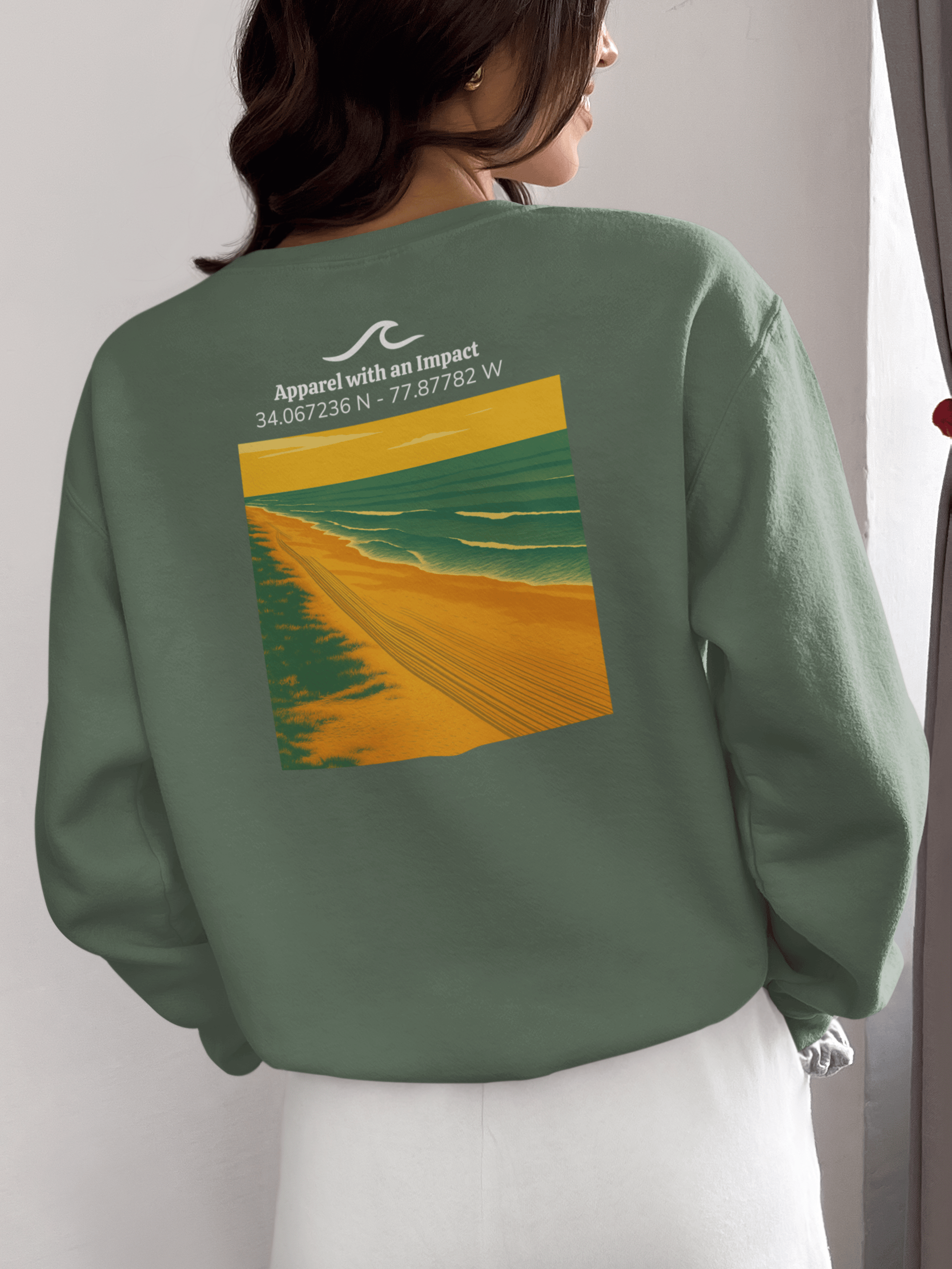 Beach Tracks Classic Coastal Crewneck Sweatshirt