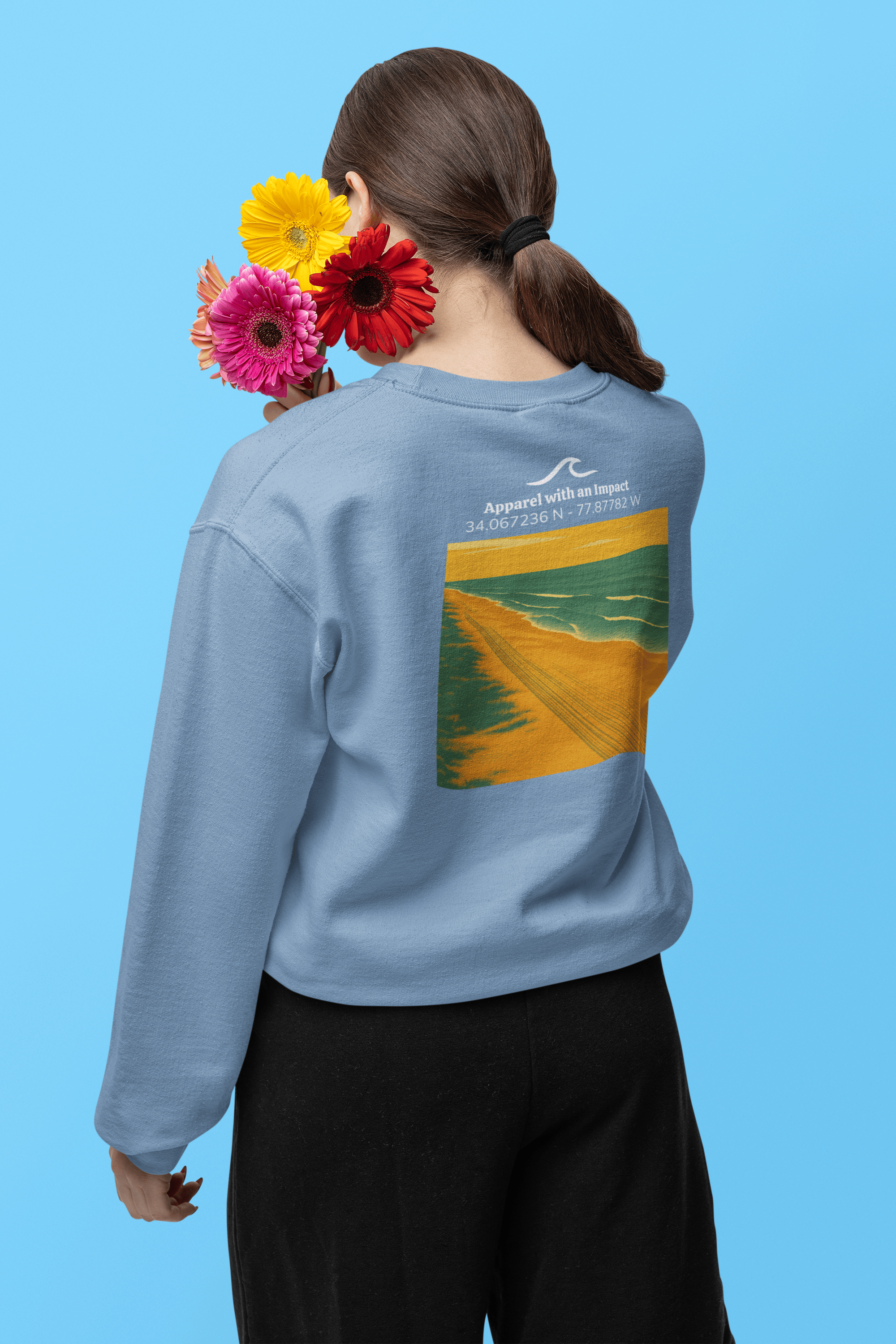 Beach Tracks Classic Coastal Crewneck Sweatshirt