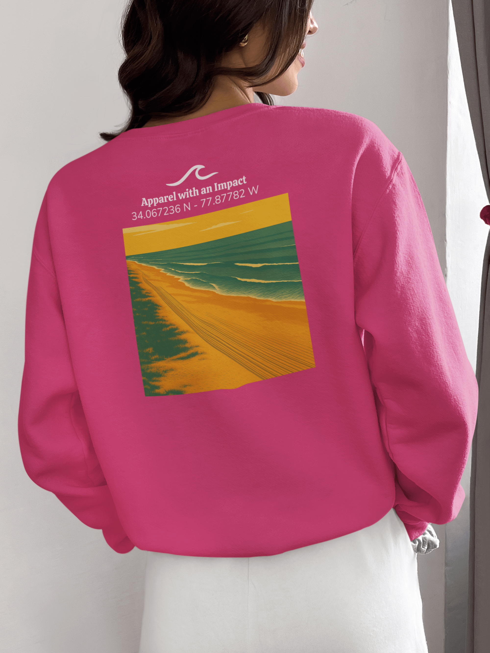 Beach Tracks Classic Coastal Crewneck Sweatshirt