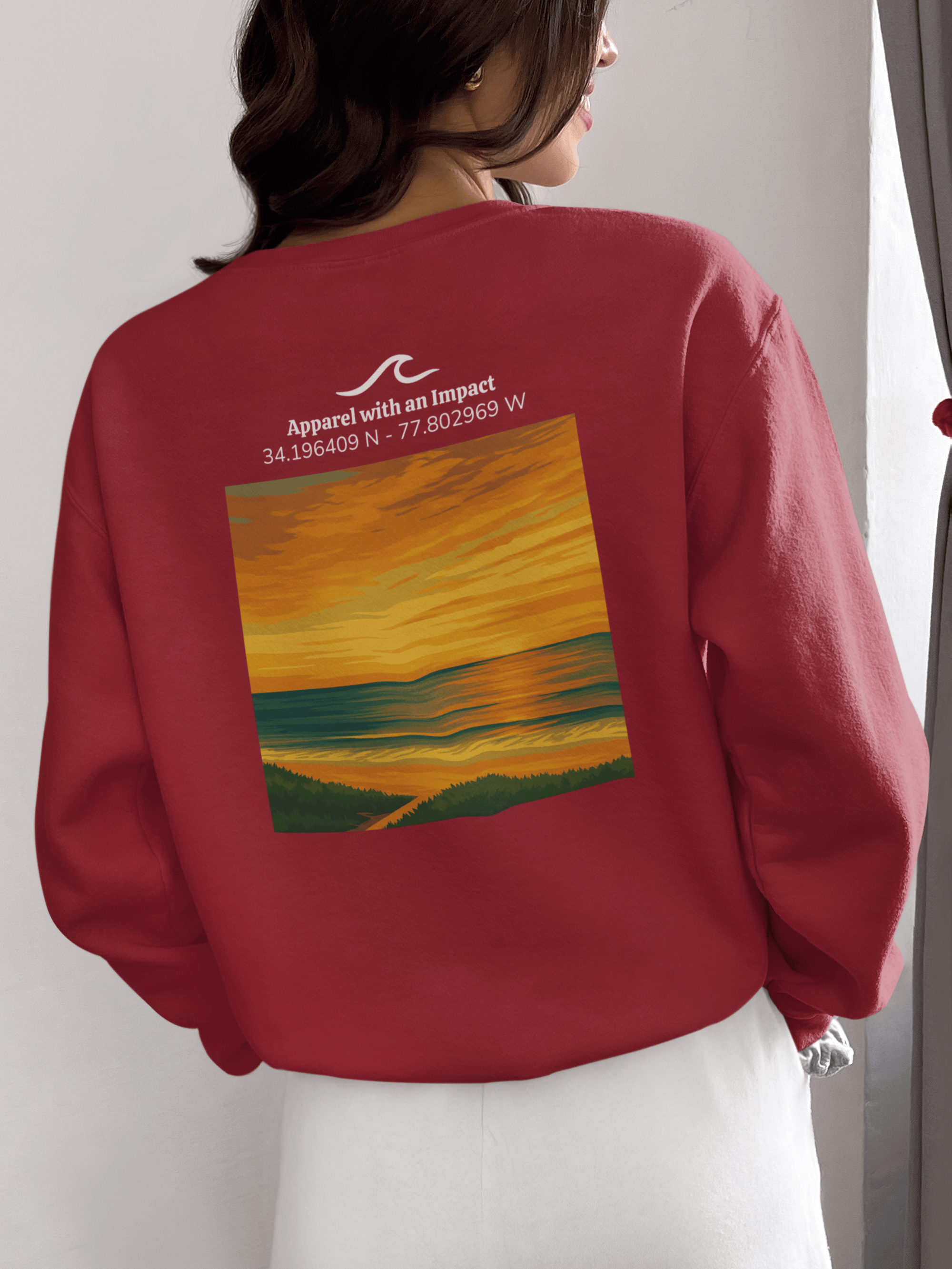 Shoreline Sunset Classic Coastal Crewneck Sweatshirt