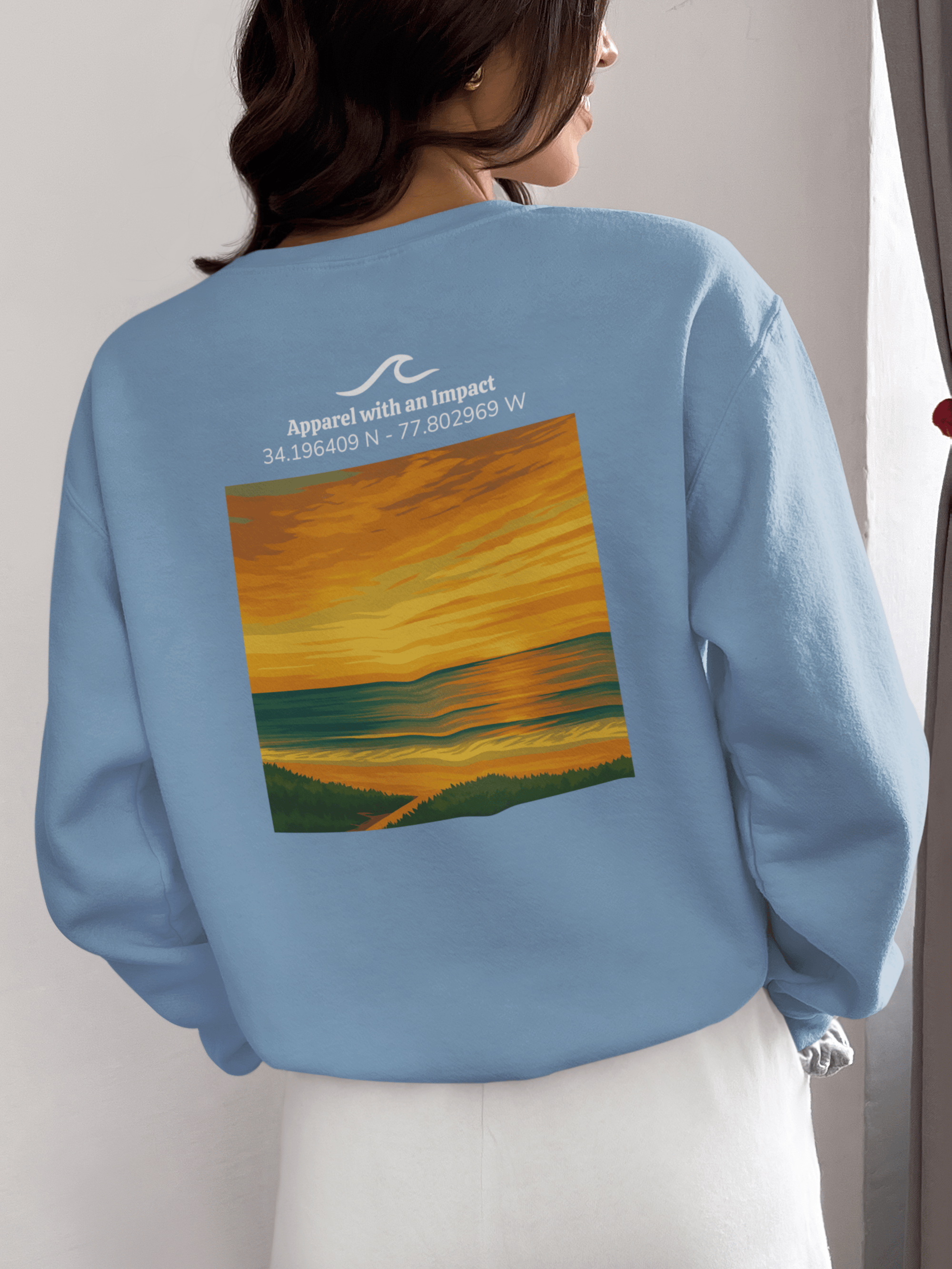 Shoreline Sunset Classic Coastal Crewneck Sweatshirt