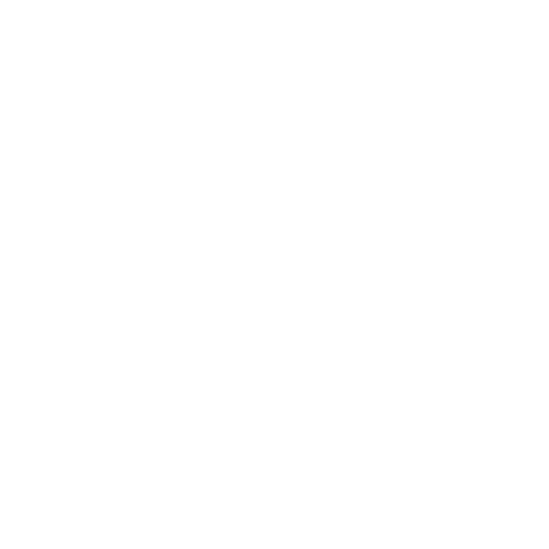 A minimalist line drawing of a plant with roots, on a black background.