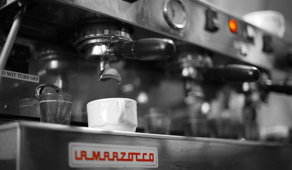 Mug of coffee being made