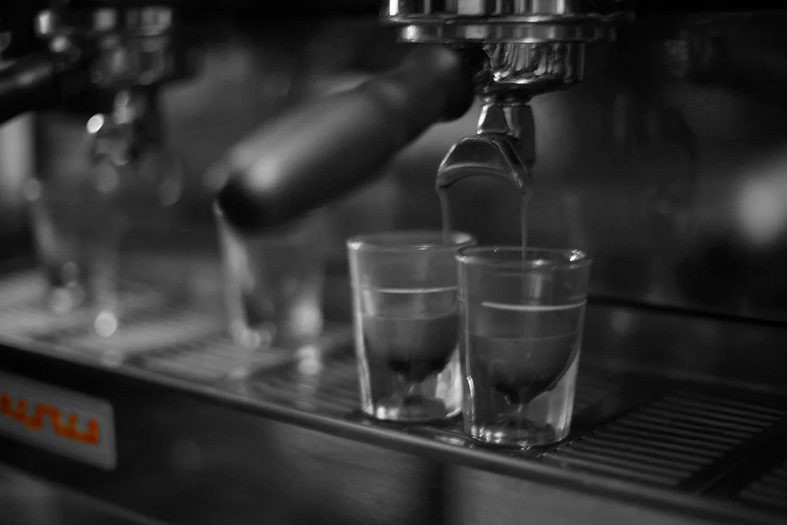 Coffee machinery in store