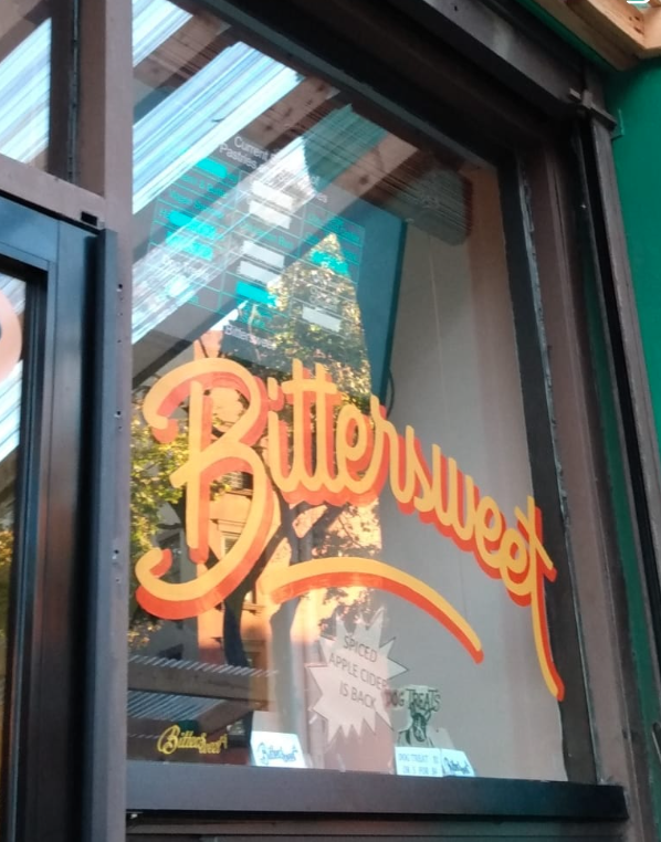 Bittersweet window signage