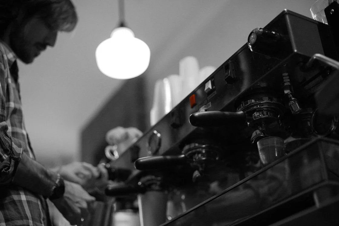 Coffee machinery in store