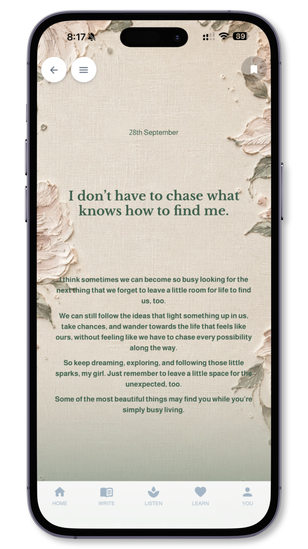 web-based app for women healing through motherhood, trauma, identity, adhd. daily affirmations for free