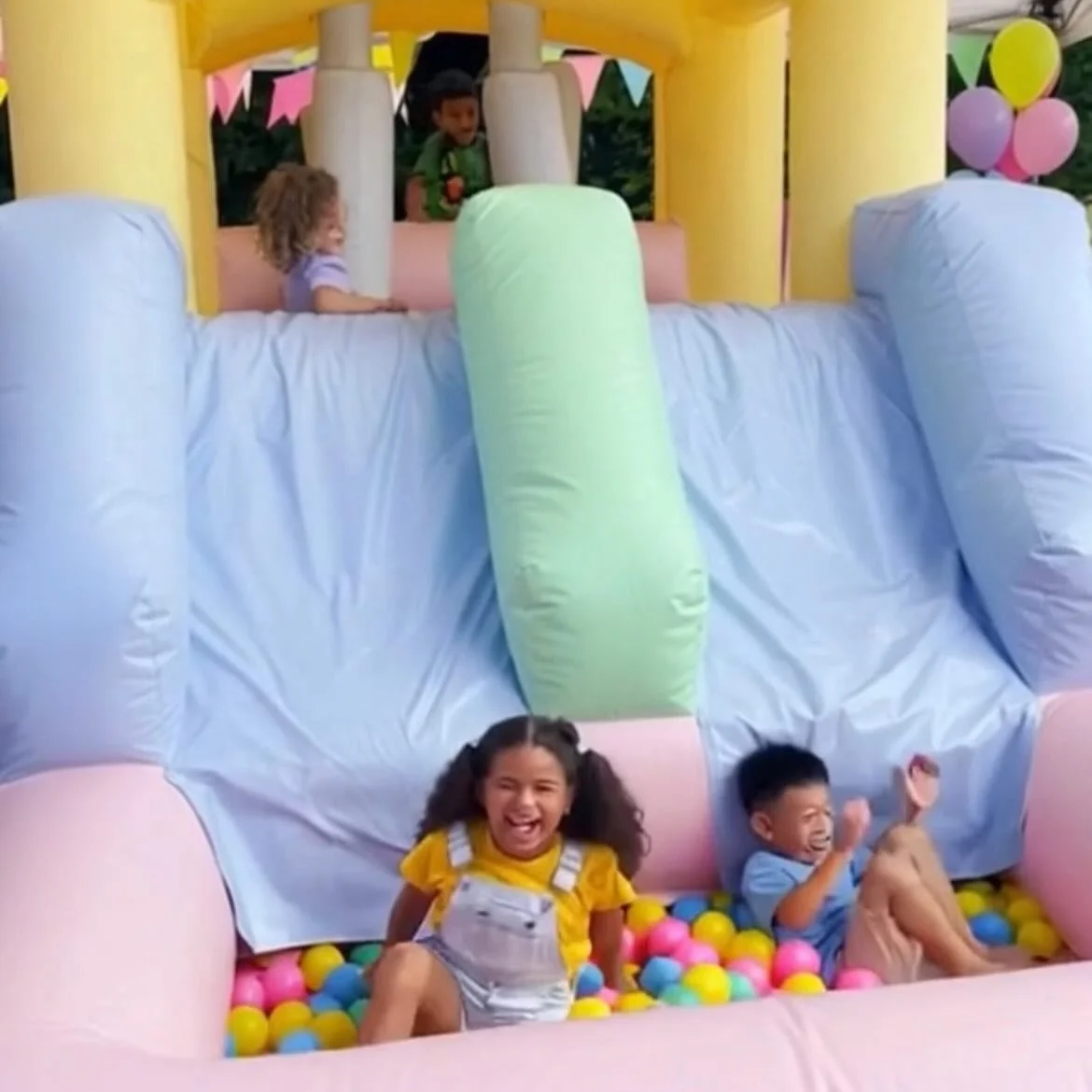 Birthday Parties should be full of fun &amp; bounce🫧💗
Pastel dreams, big smiles, and nonstop fun &mdash; this is what kids&rsquo; parties are made of ✨ 
Book the Bubble Gum Ball Pit Bounce, we&rsquo;ll bring the magic 🎈
6787583844
Www.funpalaceinc