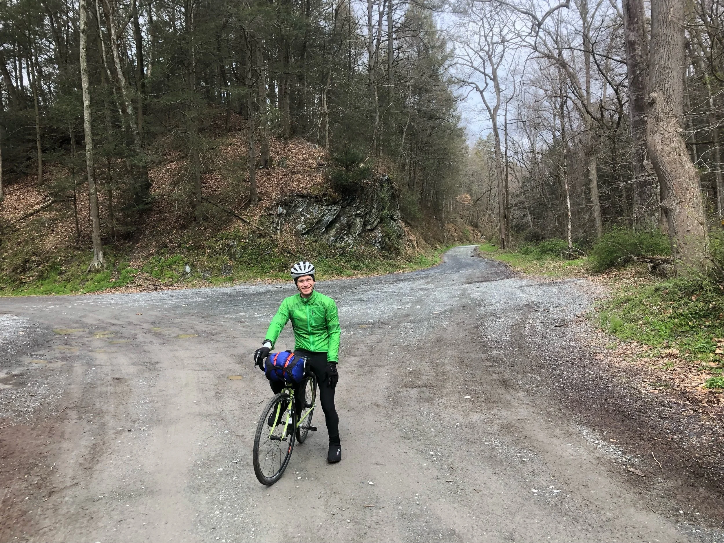 Joey Wendel (@wendeljosephh) is ready to race the Endless Mountains 250 on his &ldquo;Santa Cruz Stigmata, set up with Schwalbe G-ONE RX 45s, dynamo hub with Sinewave beacon headlight and taillight, and rocking a custom frame bag from my friend Gerik