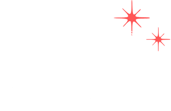 Illustration of a coiled white snake with open mouth, on a black background with two red stars.