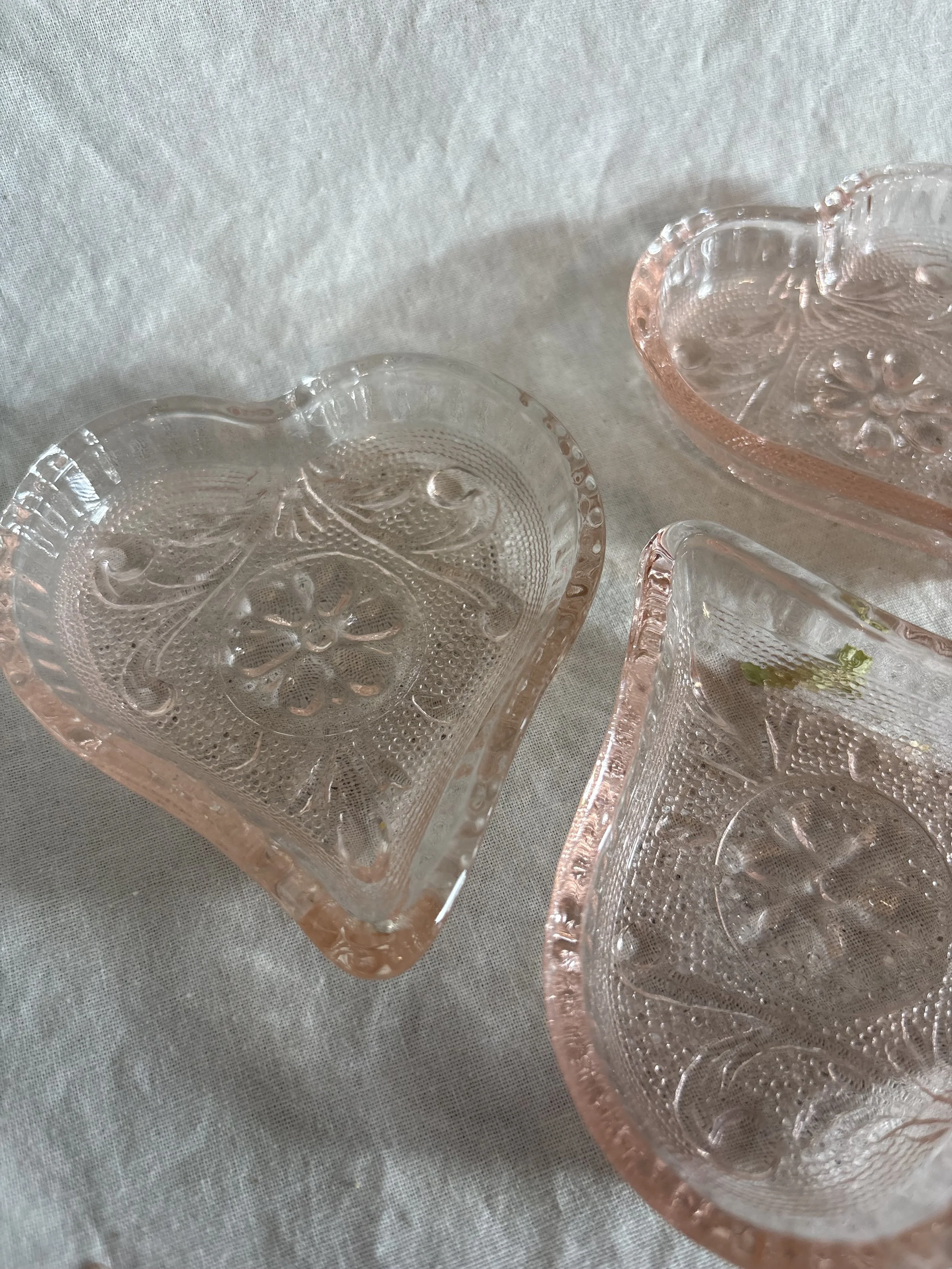 Vintage Pink Heart Trinket Dish