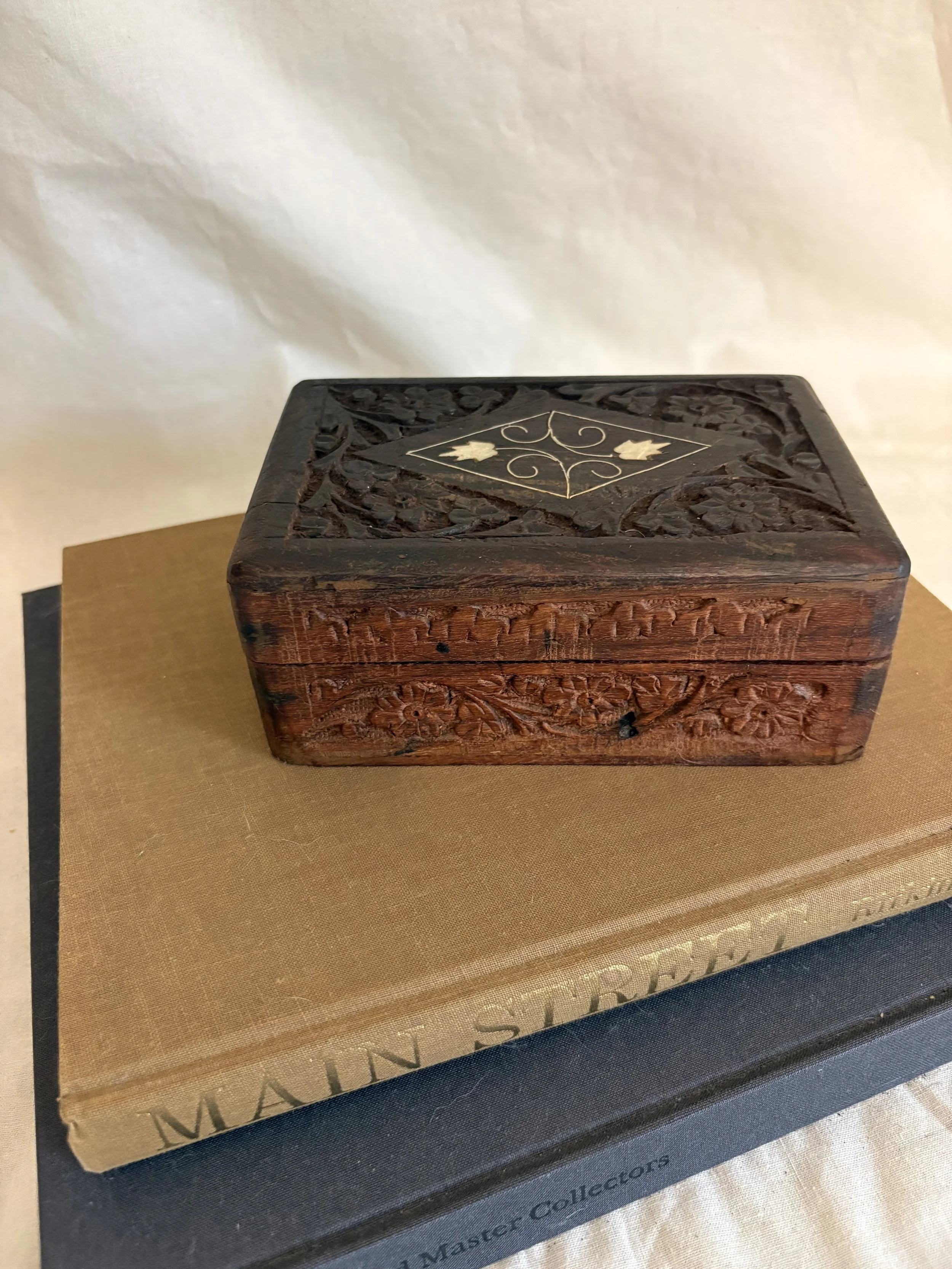 Vintage Wooden Carved Box
